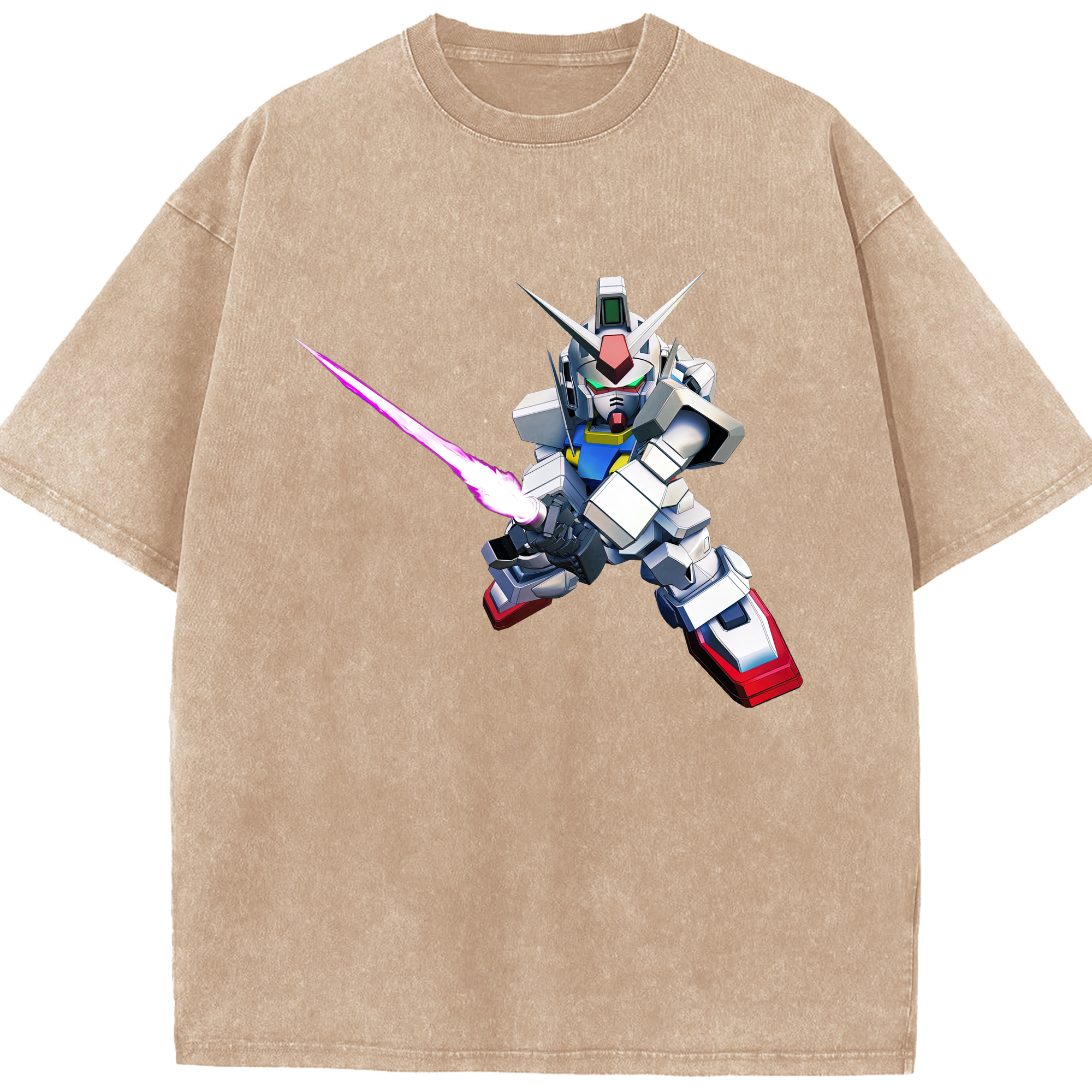（画像用） 機動戦士ガンダム Mobile Suit Gundam 綿100% ヴィンテージ風 半袖Tシャツ（フロントプリント）