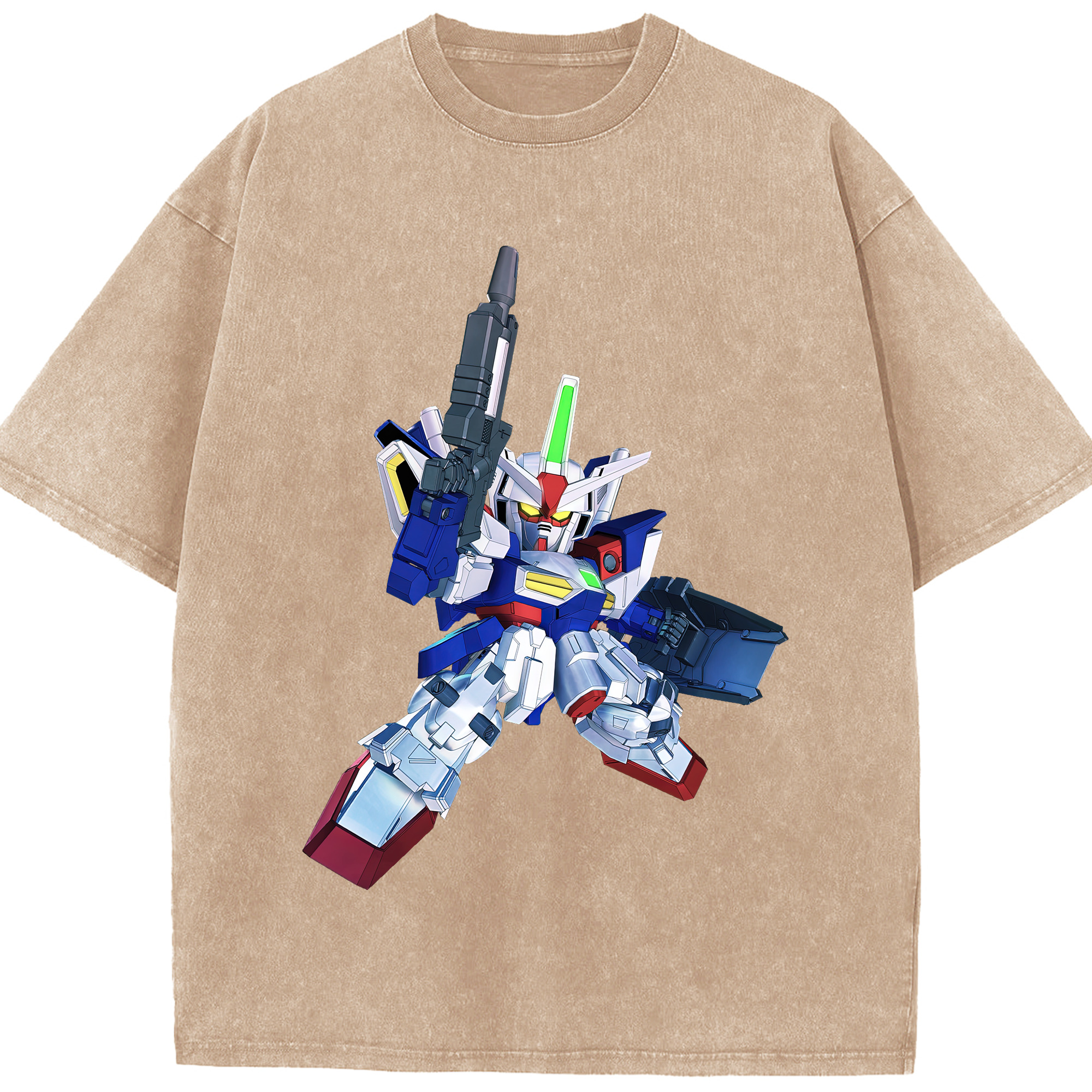 （画像用） 機動戦士ガンダム Mobile Suit Gundam 綿100% ヴィンテージ風 半袖Tシャツ（フロントプリント）