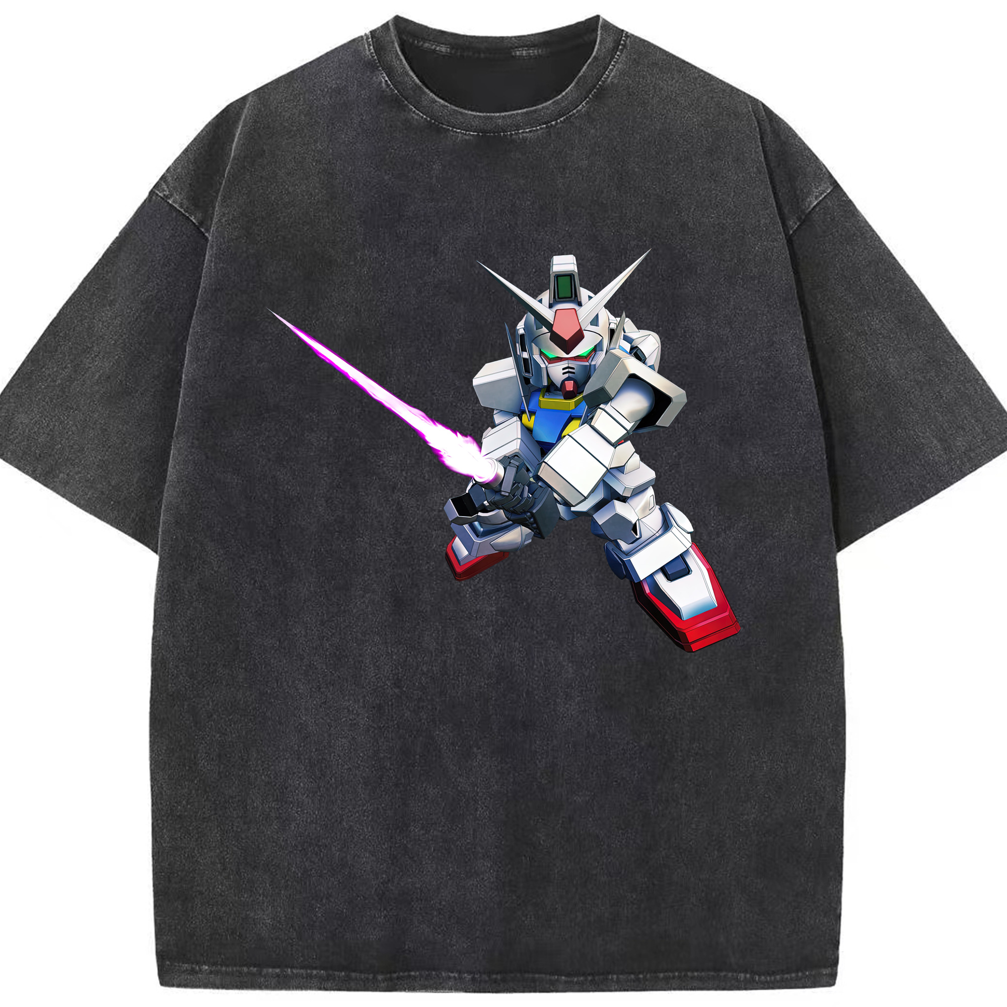 （画像用） 機動戦士ガンダム Mobile Suit Gundam 綿100% ヴィンテージ風 半袖Tシャツ（フロントプリント）