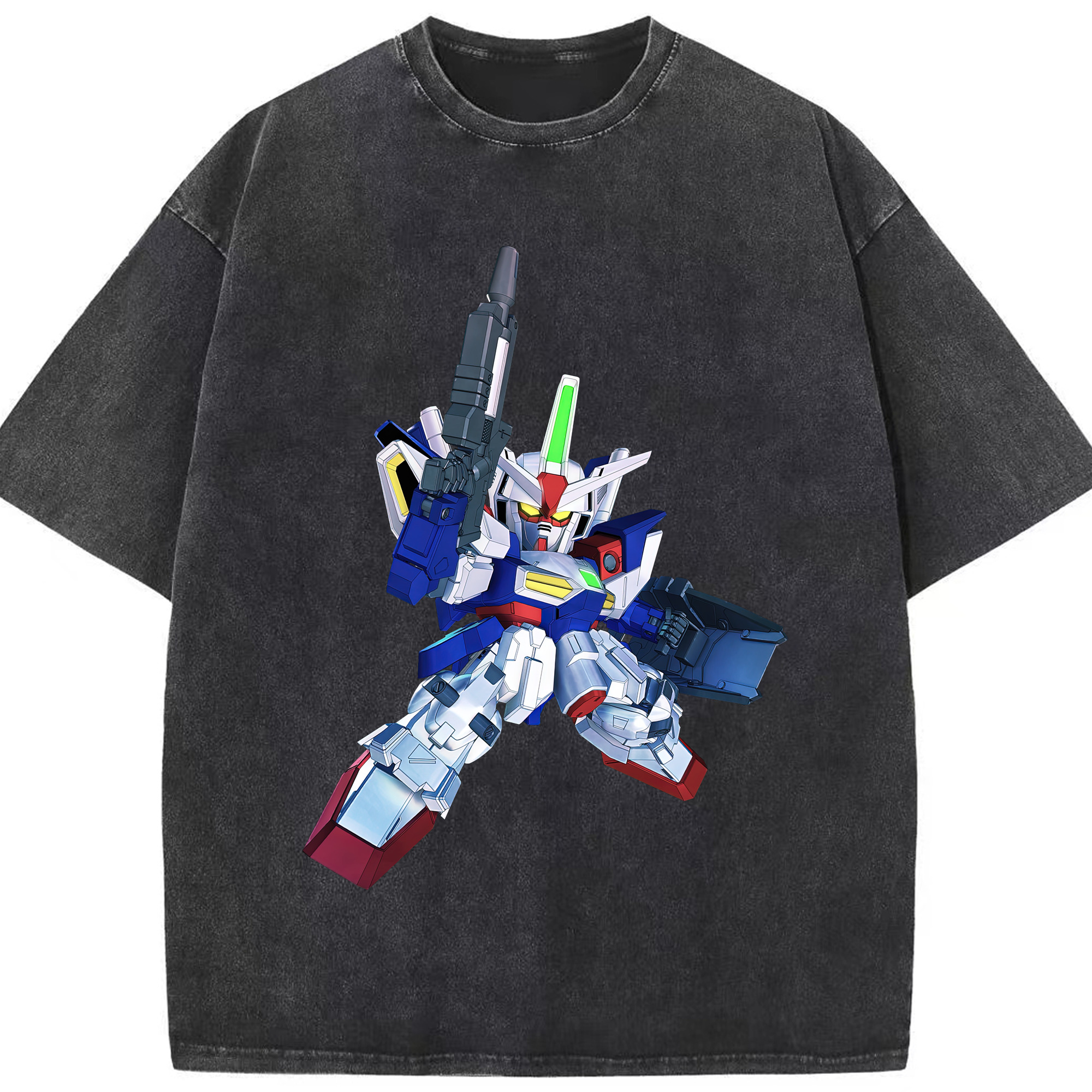 （画像用） 機動戦士ガンダム Mobile Suit Gundam 綿100% ヴィンテージ風 半袖Tシャツ（フロントプリント）