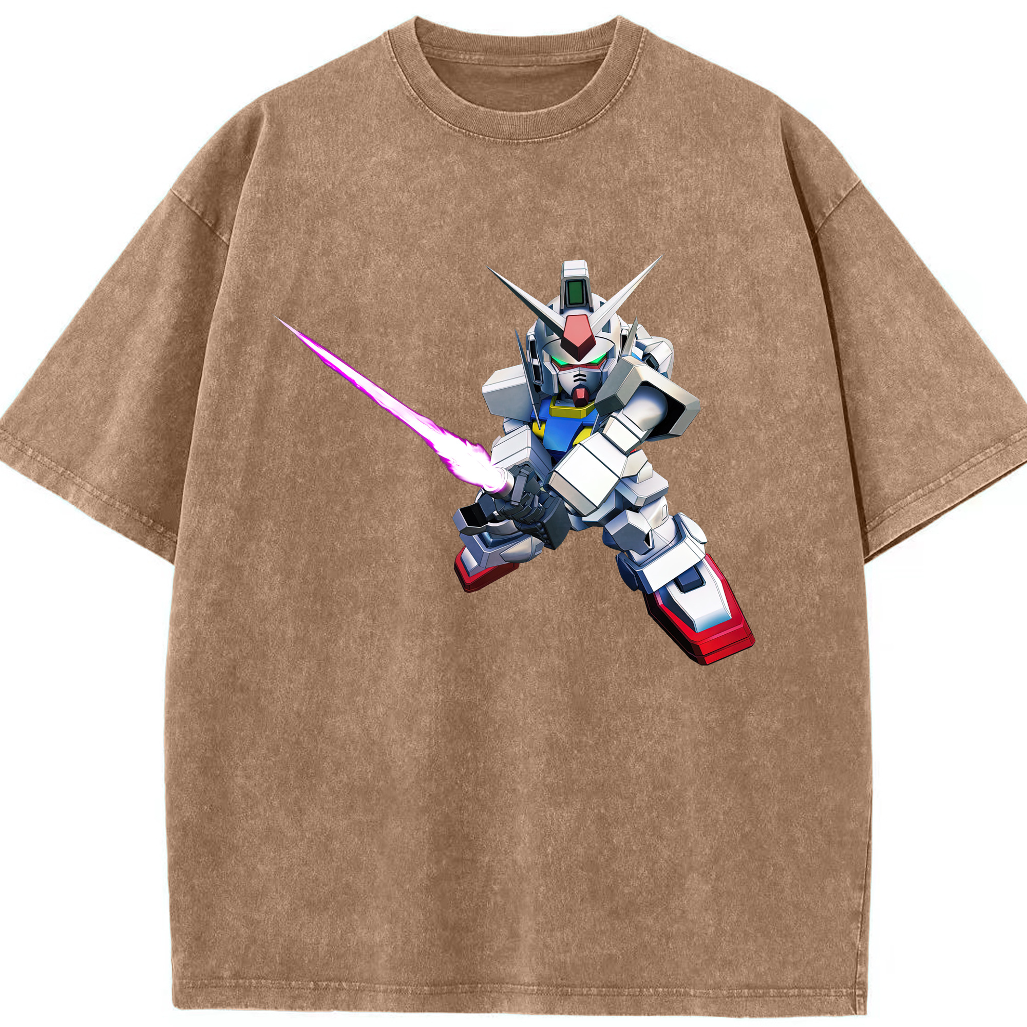 （画像用） 機動戦士ガンダム Mobile Suit Gundam 綿100% ヴィンテージ風 半袖Tシャツ（フロントプリント）