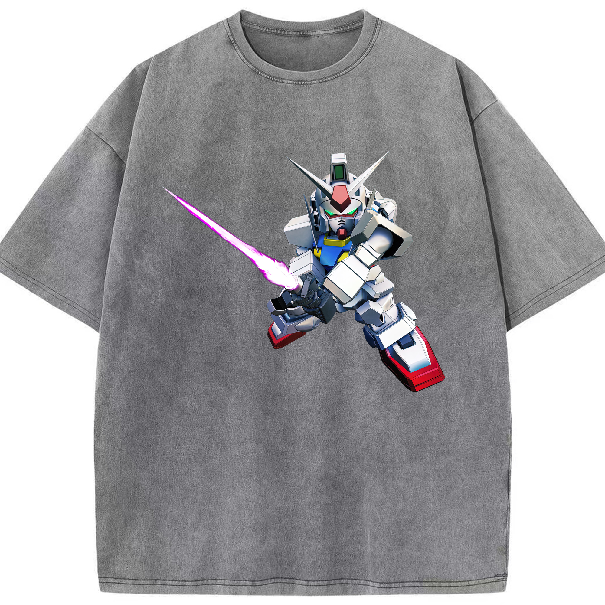 （画像用） 機動戦士ガンダム Mobile Suit Gundam 綿100% ヴィンテージ風 半袖Tシャツ（フロントプリント）