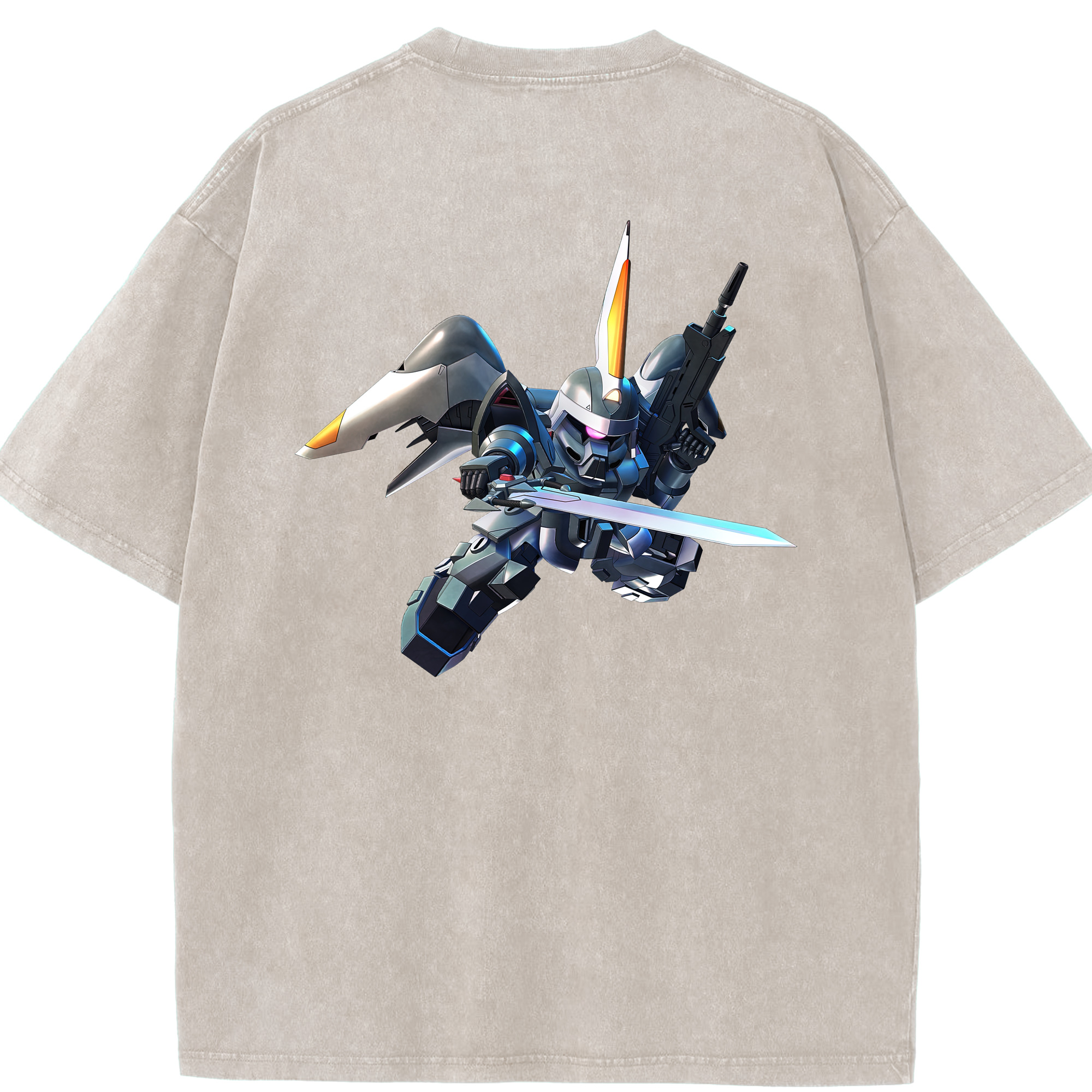 （画像用） 機動戦士ガンダム Mobile Suit Gundam 綿100% ヴィンテージ風 半袖Tシャツ（背面プリント）