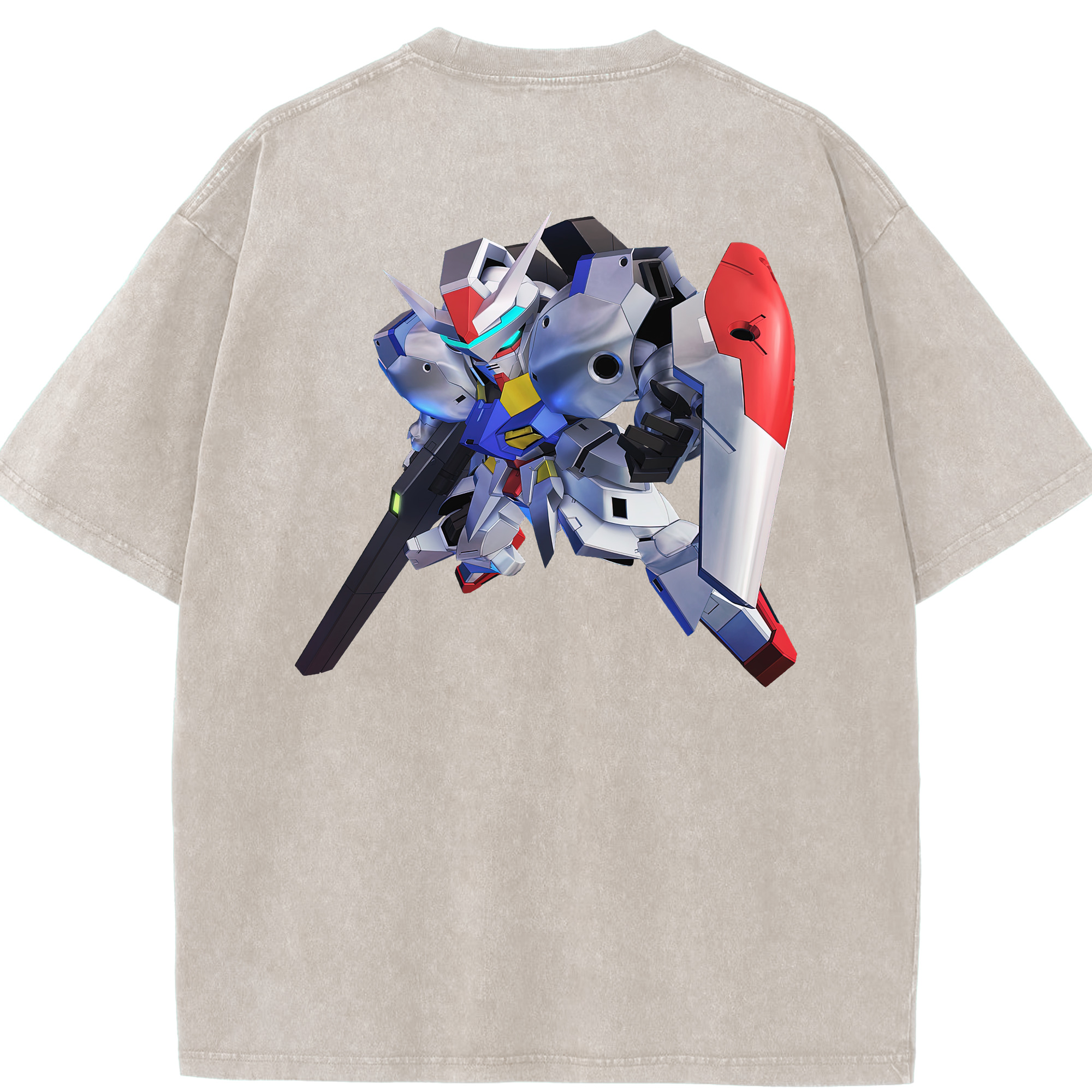 （画像用） 機動戦士ガンダム Mobile Suit Gundam 綿100% ヴィンテージ風 半袖Tシャツ（背面プリント）