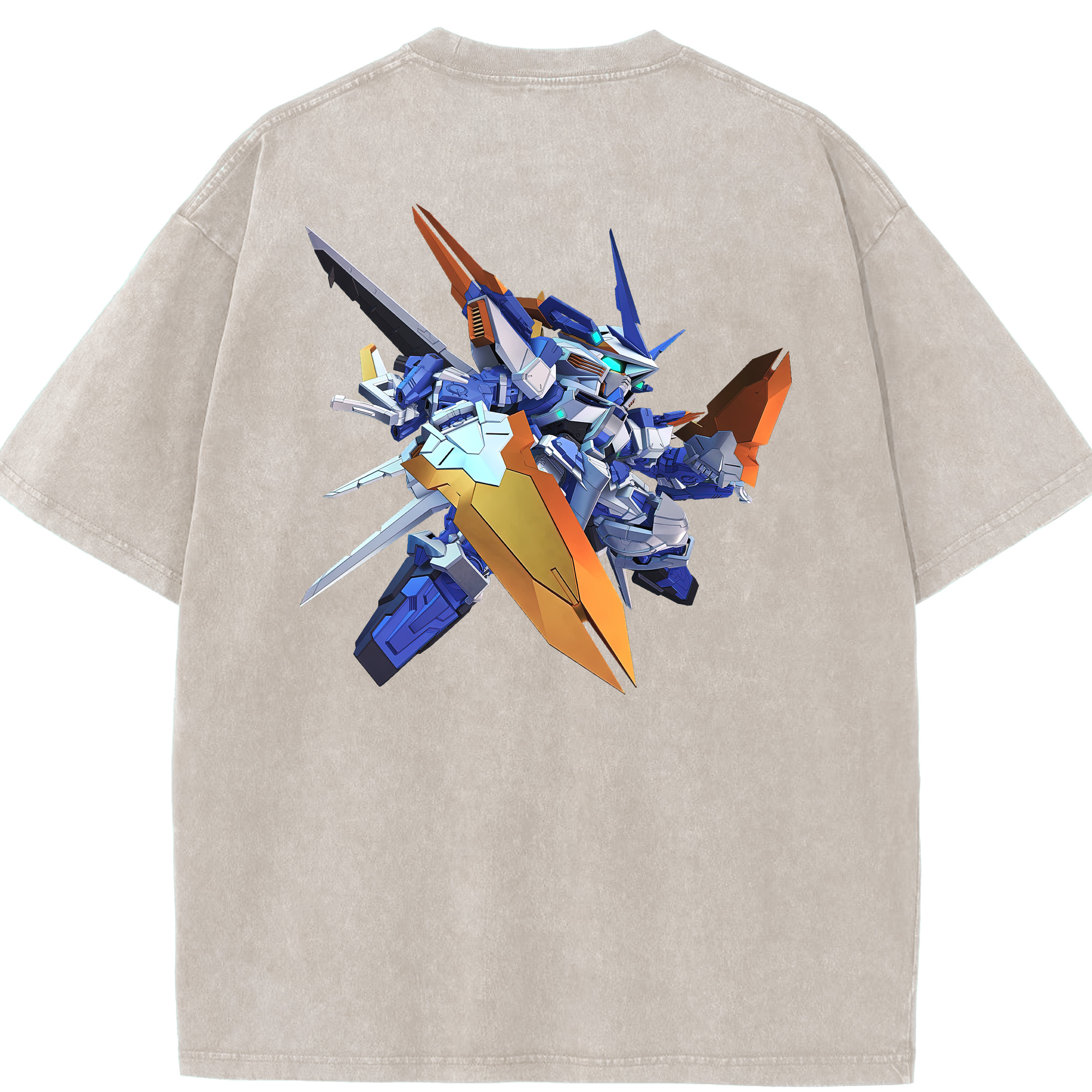 （画像用） 機動戦士ガンダム Mobile Suit Gundam 綿100% ヴィンテージ風 半袖Tシャツ（背面プリント）