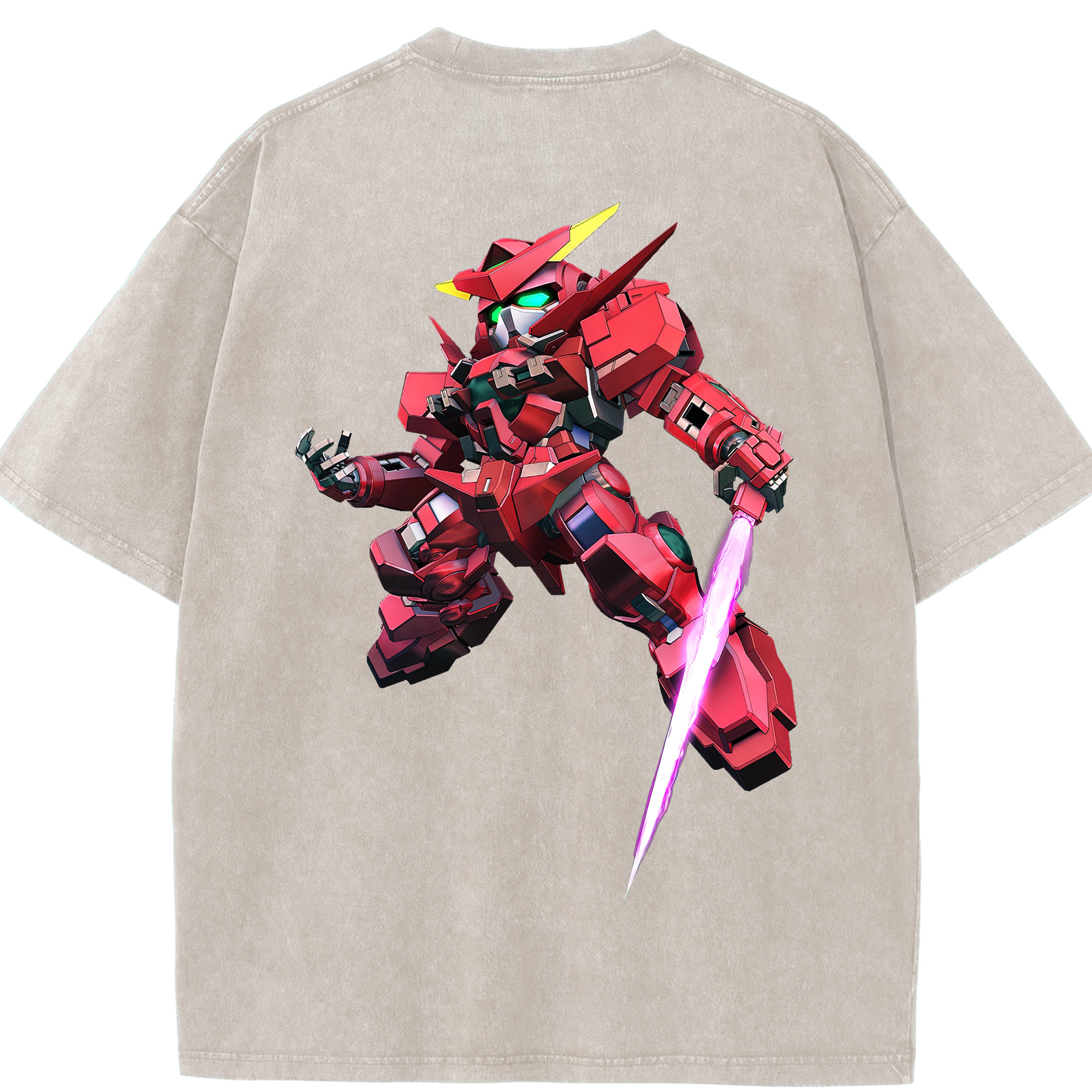 （画像用） 機動戦士ガンダム Mobile Suit Gundam 綿100% ヴィンテージ風 半袖Tシャツ（背面プリント）