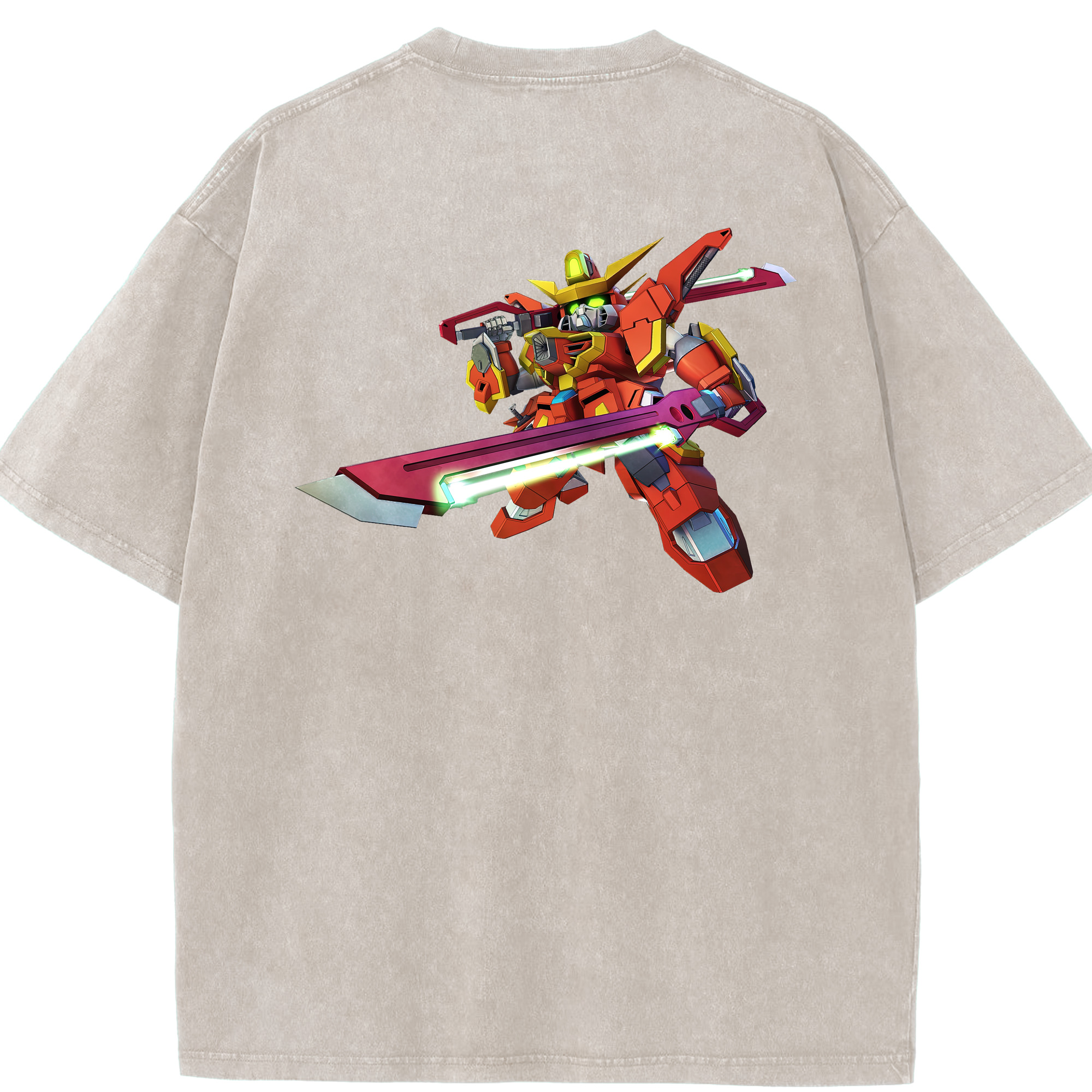 （画像用） 機動戦士ガンダム Mobile Suit Gundam 綿100% ヴィンテージ風 半袖Tシャツ（背面プリント）