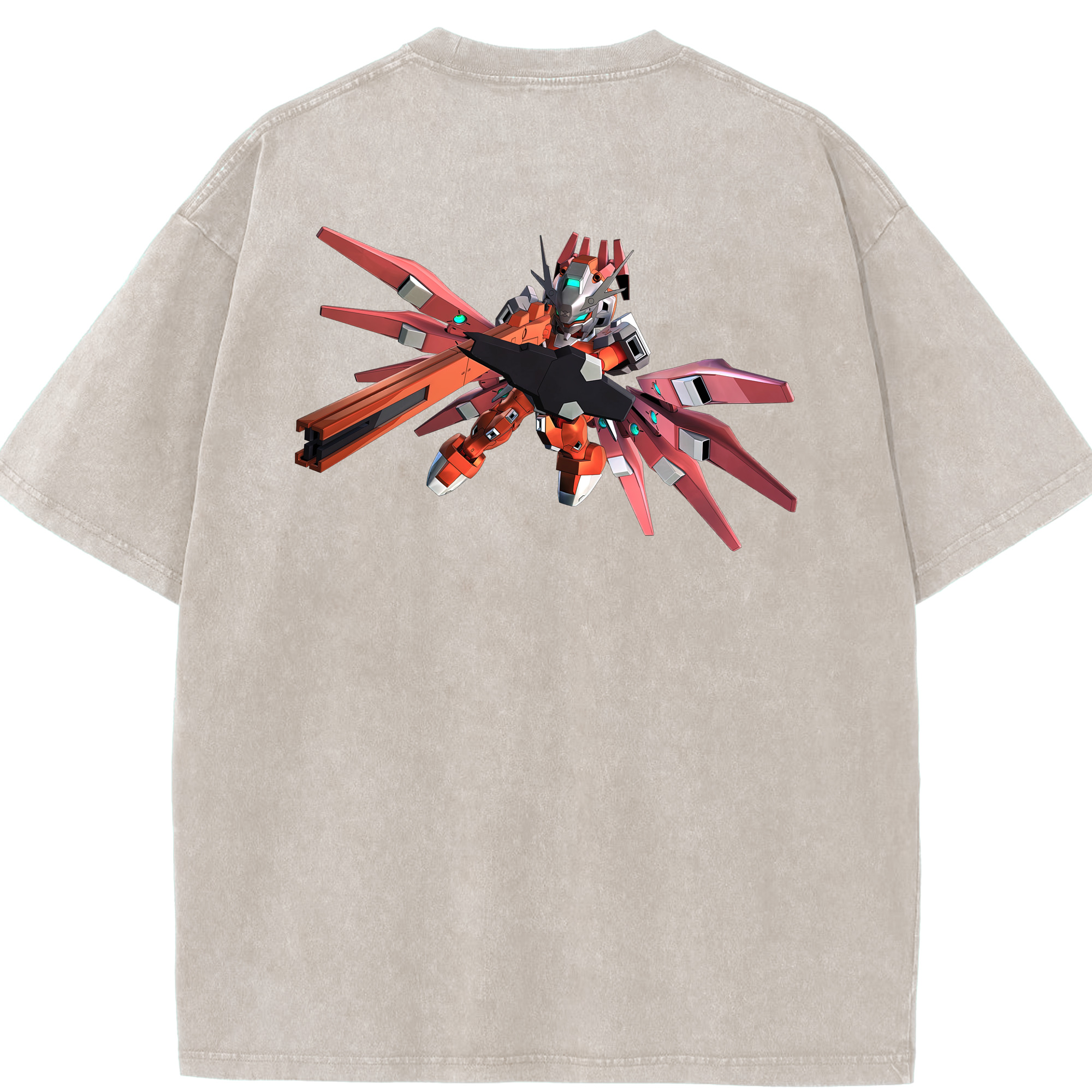 （画像用） 機動戦士ガンダム Mobile Suit Gundam 綿100% ヴィンテージ風 半袖Tシャツ（背面プリント）