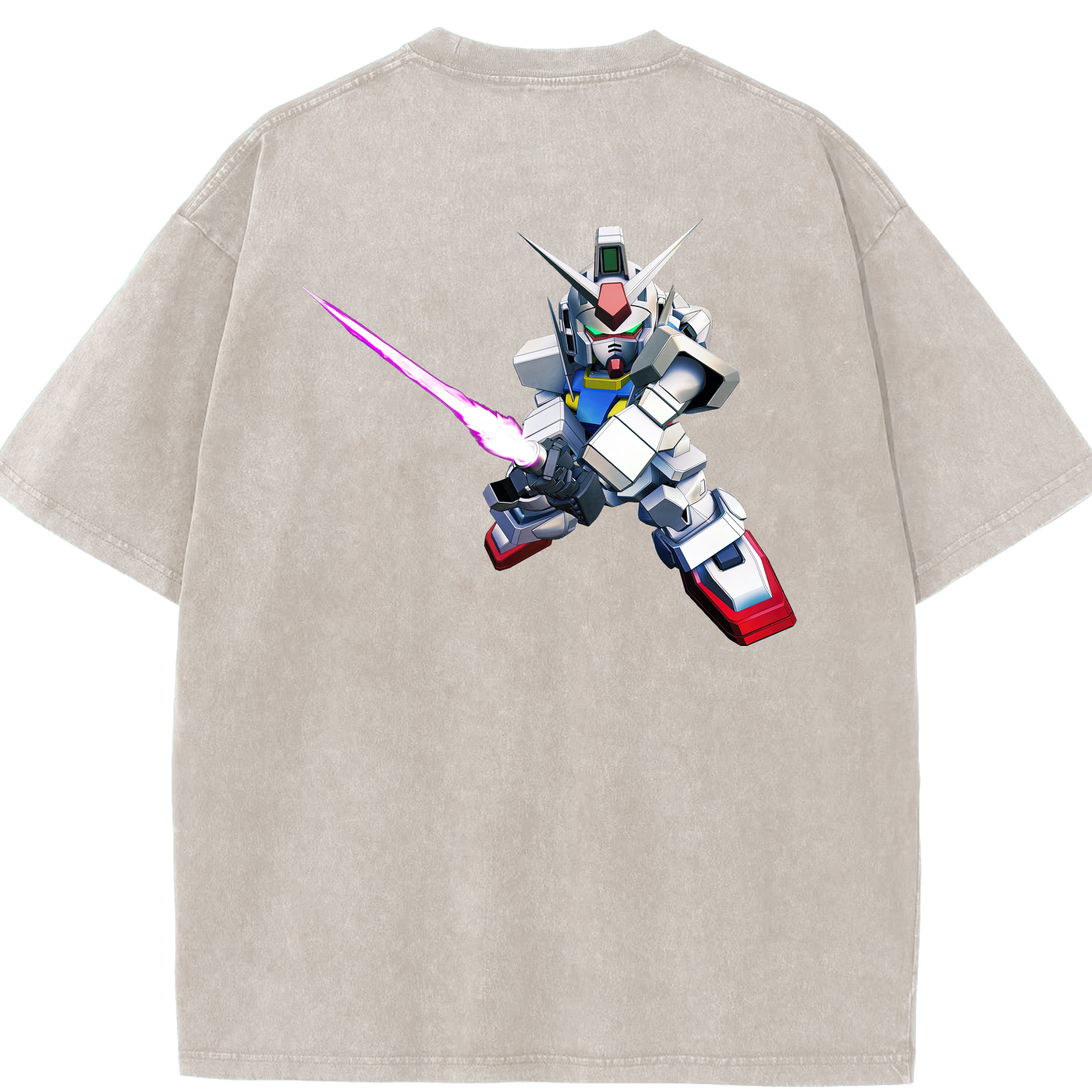 （画像用） 機動戦士ガンダム Mobile Suit Gundam 綿100% ヴィンテージ風 半袖Tシャツ（背面プリント）