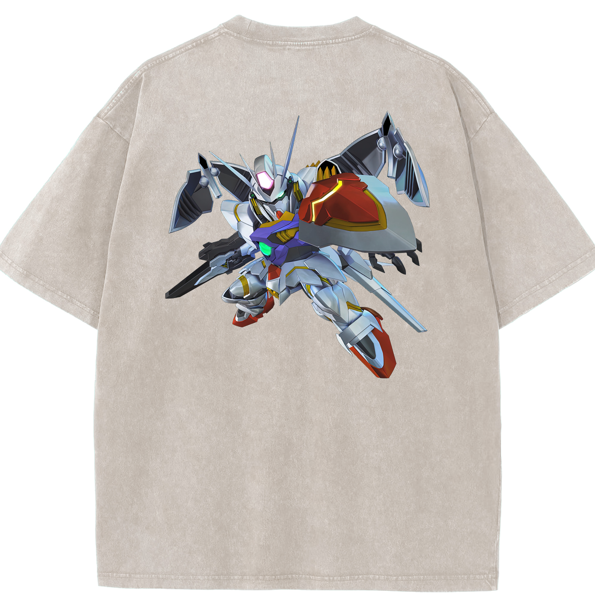 （画像用） 機動戦士ガンダム Mobile Suit Gundam 綿100% ヴィンテージ風 半袖Tシャツ（背面プリント）