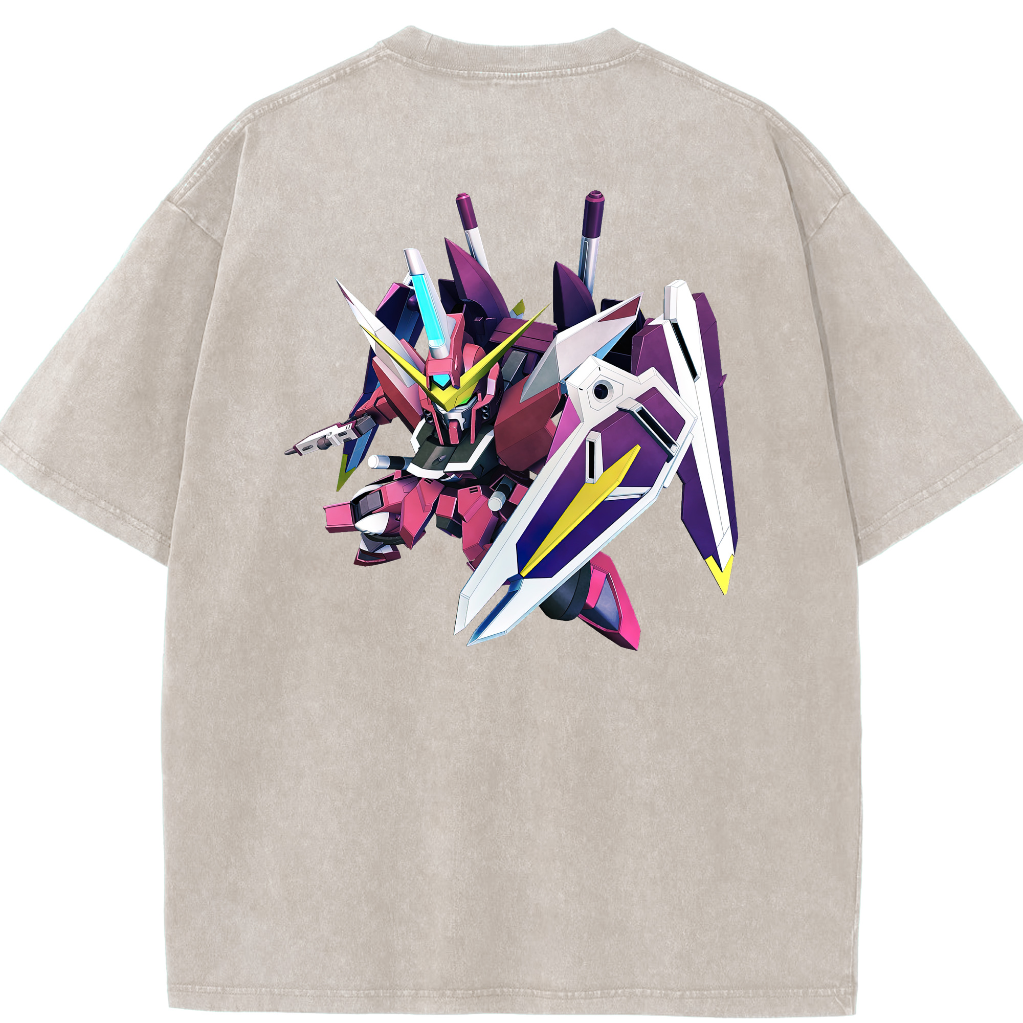 （画像用） 機動戦士ガンダム Mobile Suit Gundam 綿100% ヴィンテージ風 半袖Tシャツ（背面プリント）