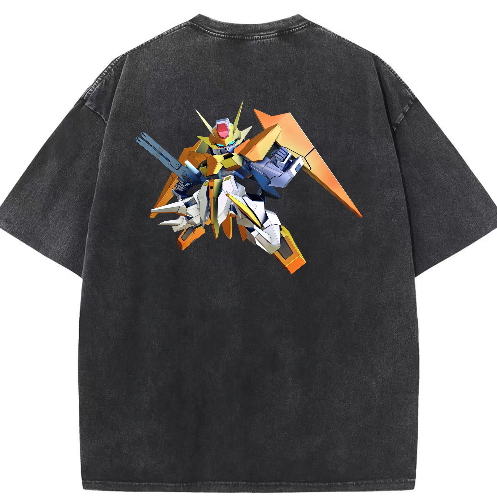（画像用） 機動戦士ガンダム Mobile Suit Gundam 綿100% ヴィンテージ風 半袖Tシャツ（背面プリント）