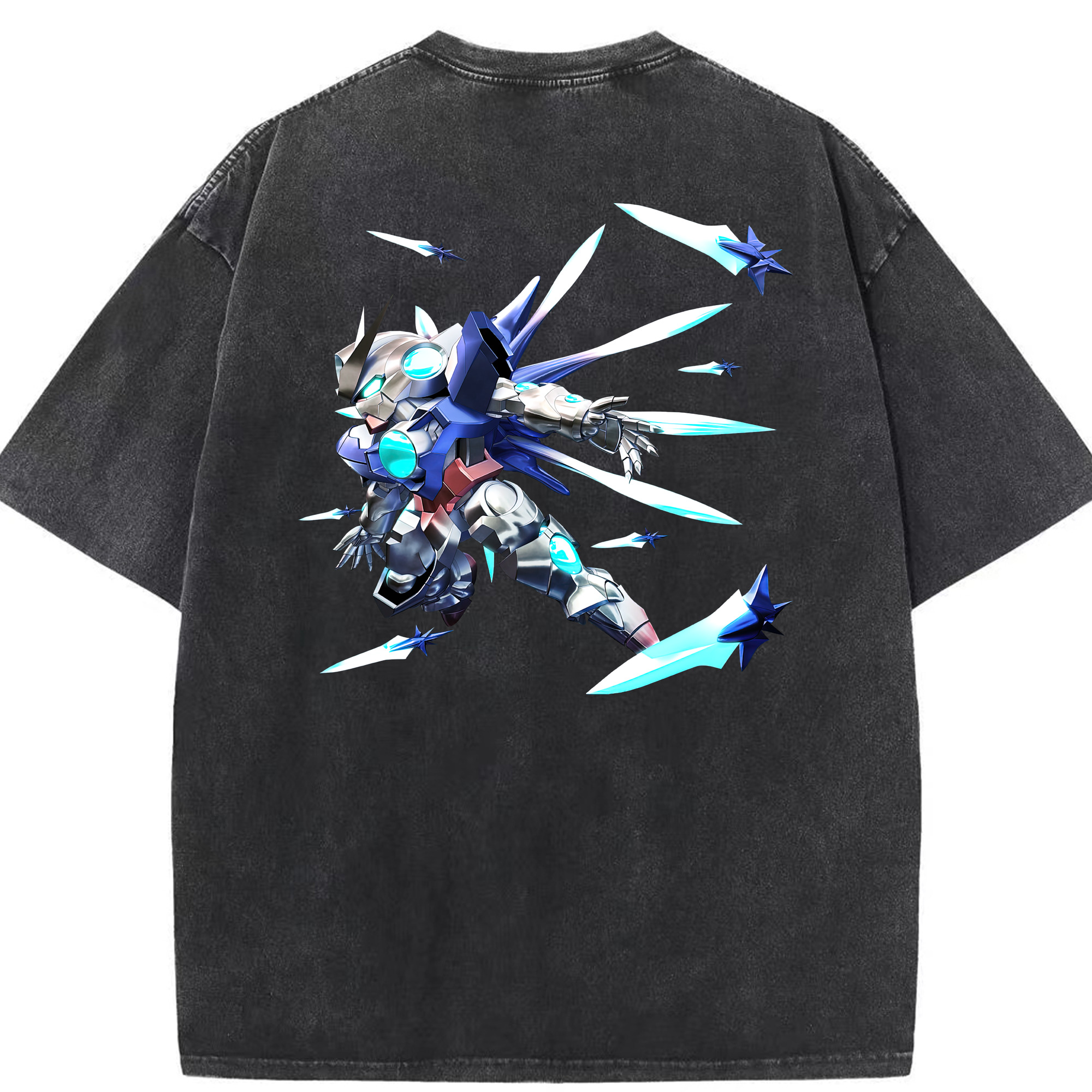 （画像用） 機動戦士ガンダム Mobile Suit Gundam 綿100% ヴィンテージ風 半袖Tシャツ（背面プリント）