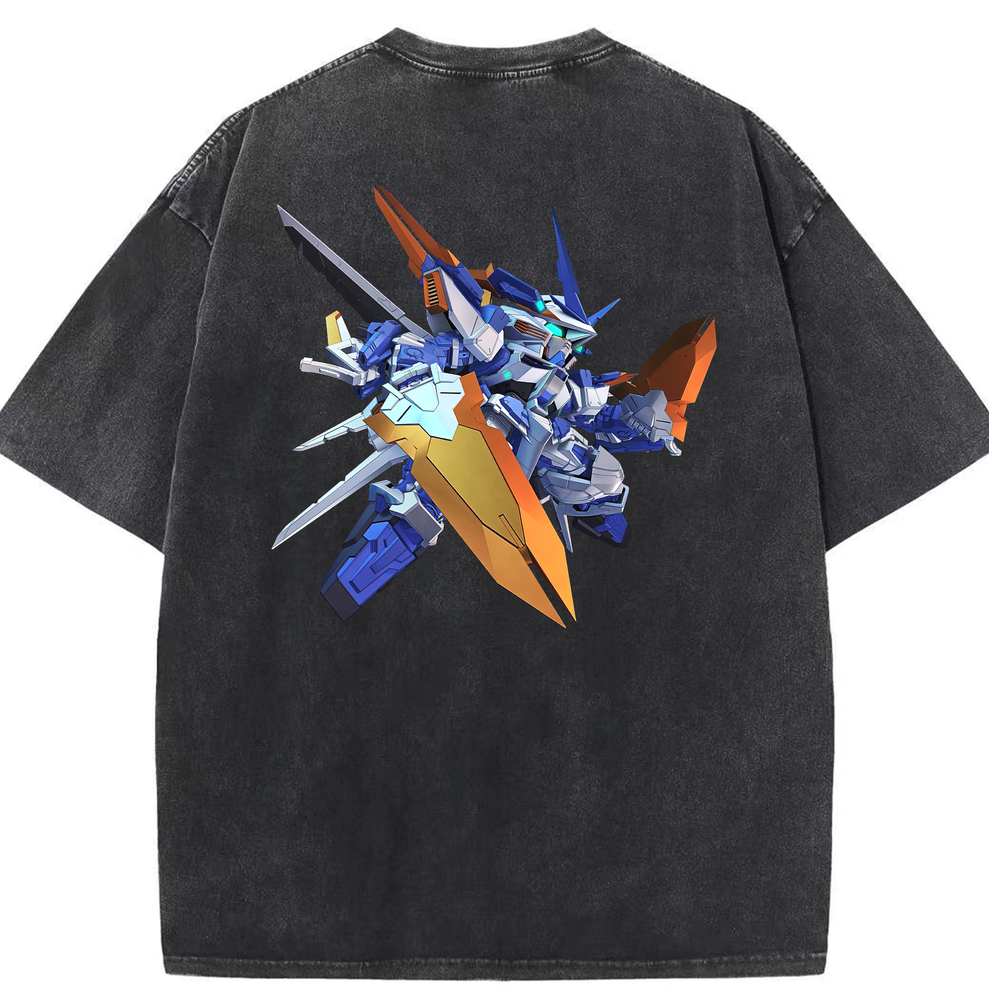 （画像用） 機動戦士ガンダム Mobile Suit Gundam 綿100% ヴィンテージ風 半袖Tシャツ（背面プリント）