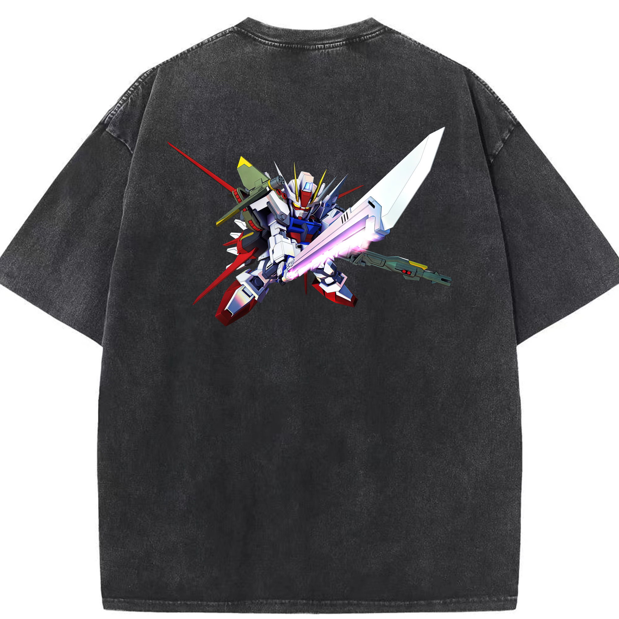 （画像用） 機動戦士ガンダム Mobile Suit Gundam 綿100% ヴィンテージ風 半袖Tシャツ（背面プリント）