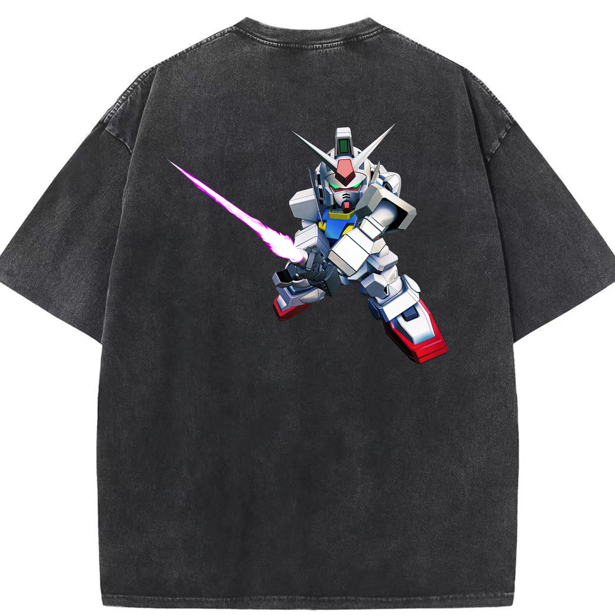 （画像用） 機動戦士ガンダム Mobile Suit Gundam 綿100% ヴィンテージ風 半袖Tシャツ（背面プリント）