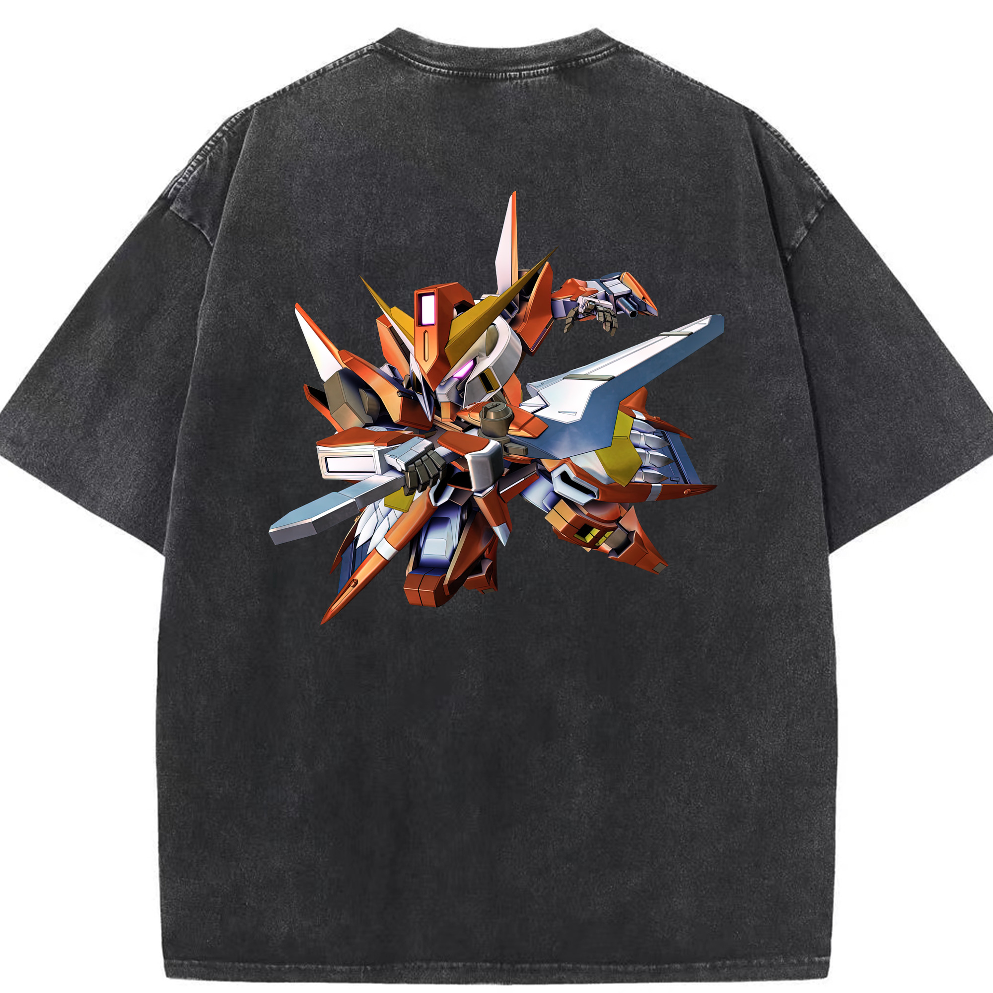 （画像用） 機動戦士ガンダム Mobile Suit Gundam 綿100% ヴィンテージ風 半袖Tシャツ（背面プリント）