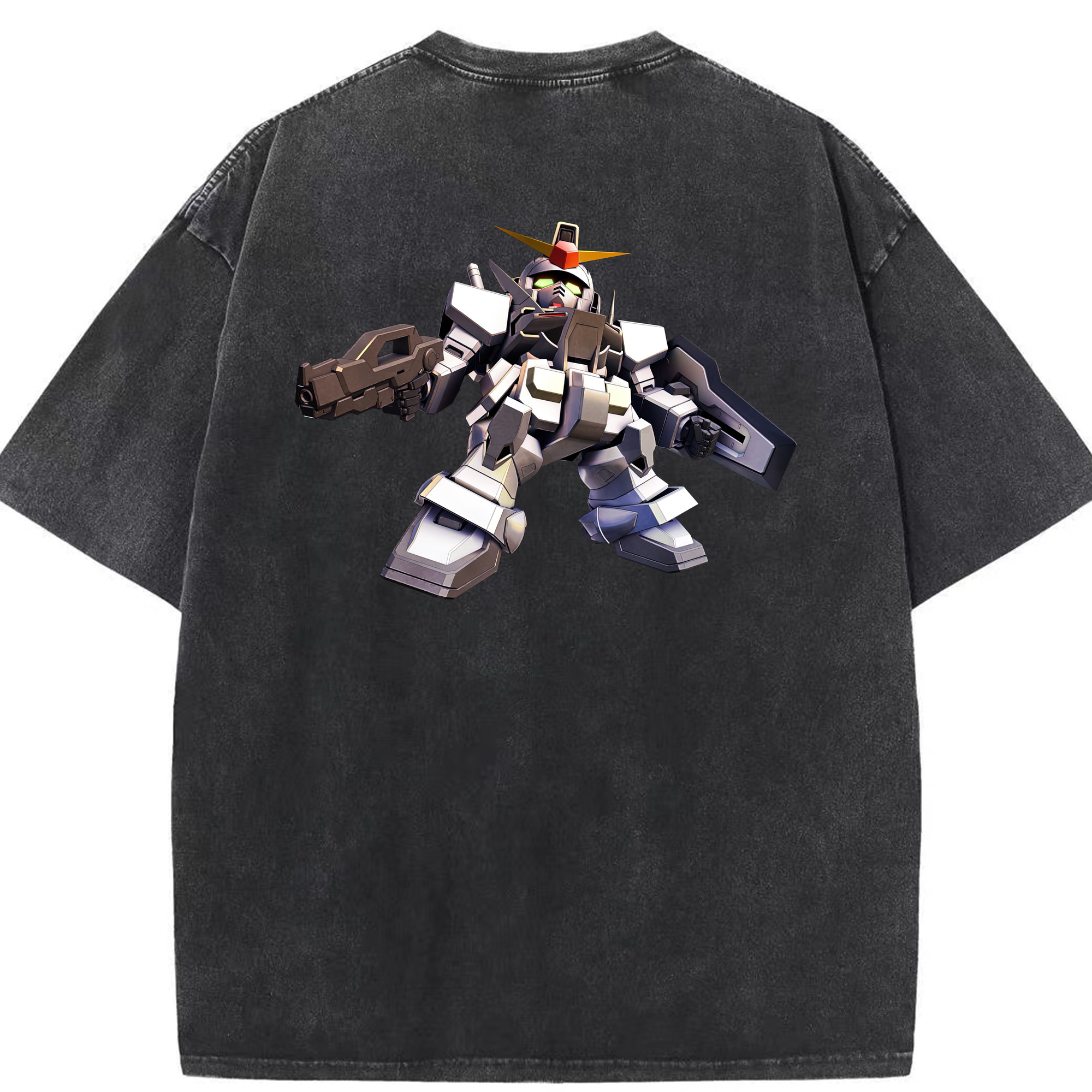 （画像用） 機動戦士ガンダム Mobile Suit Gundam 綿100% ヴィンテージ風 半袖Tシャツ（背面プリント）