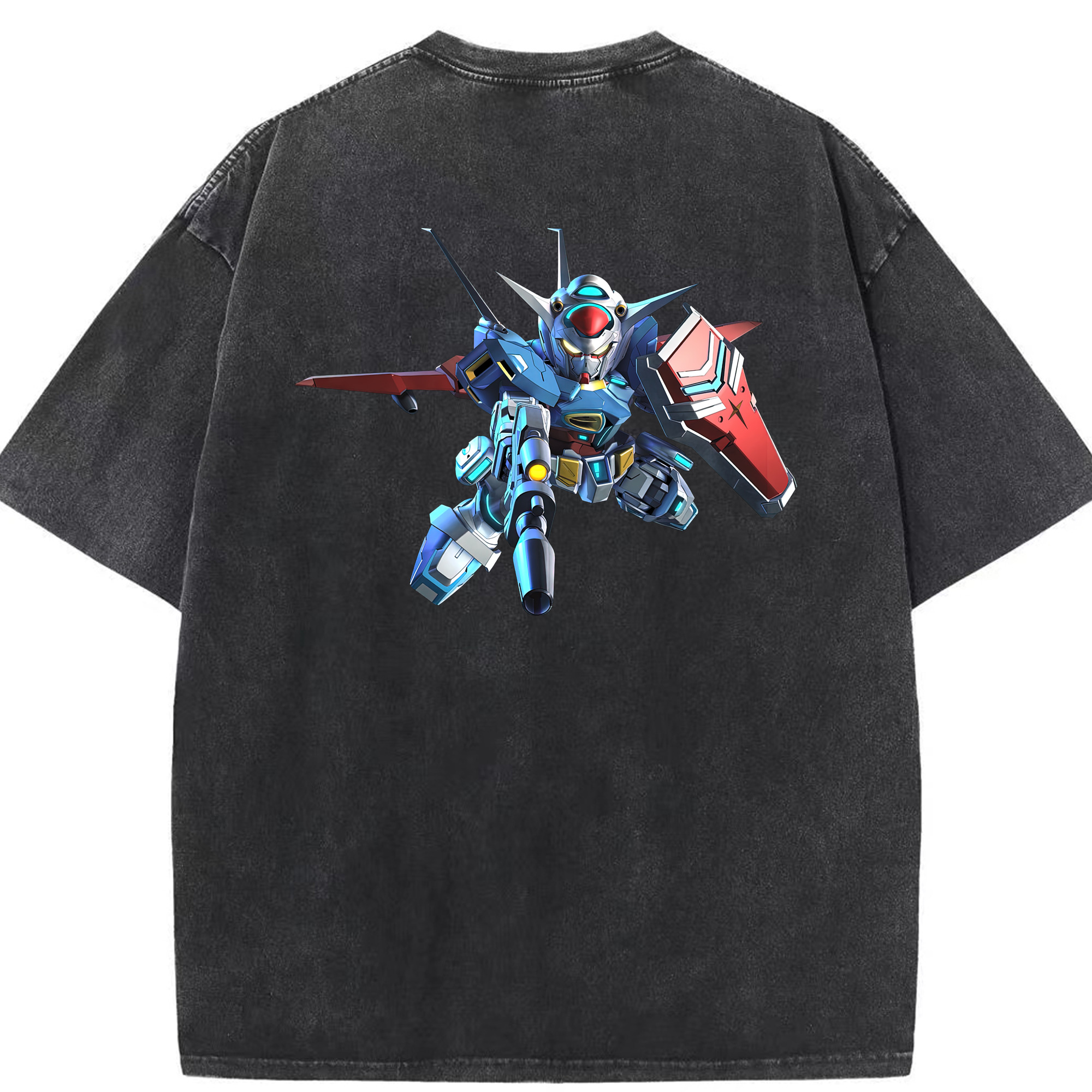 （画像用） 機動戦士ガンダム Mobile Suit Gundam 綿100% ヴィンテージ風 半袖Tシャツ（背面プリント）