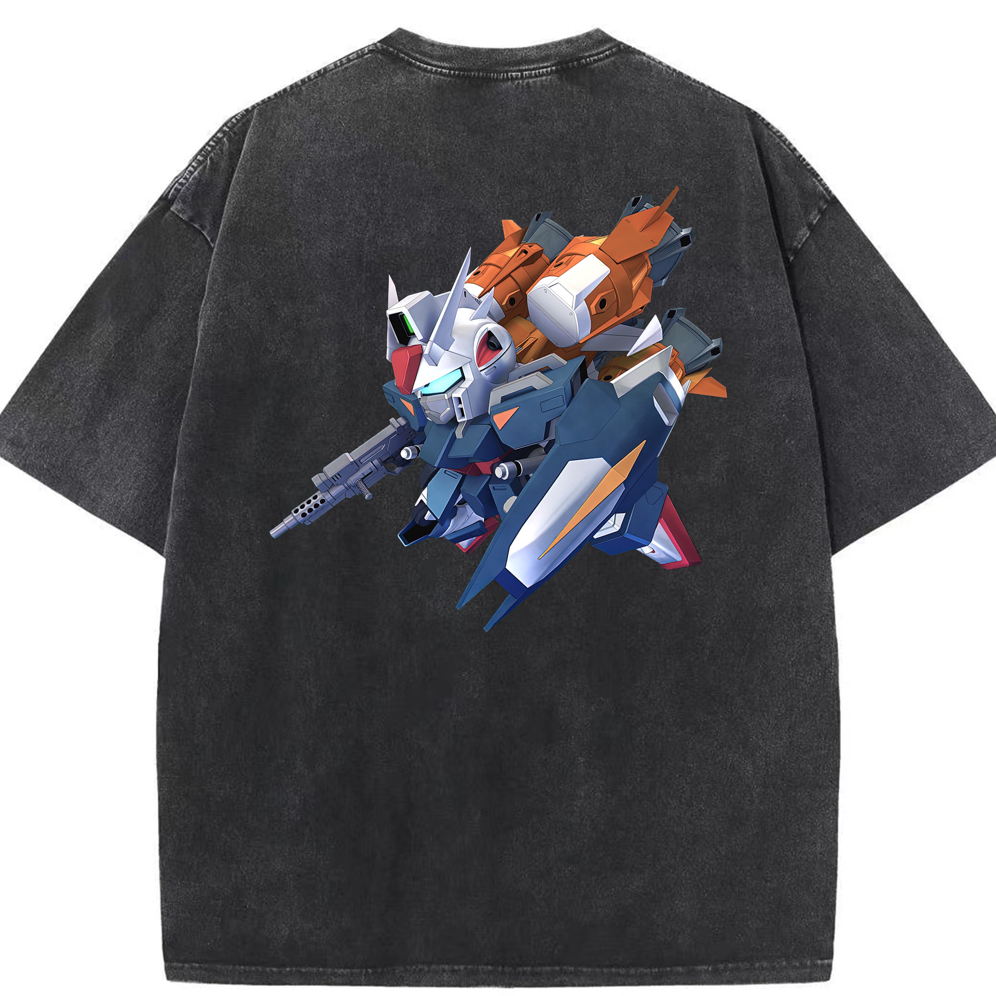 （画像用） 機動戦士ガンダム Mobile Suit Gundam 綿100% ヴィンテージ風 半袖Tシャツ（背面プリント）