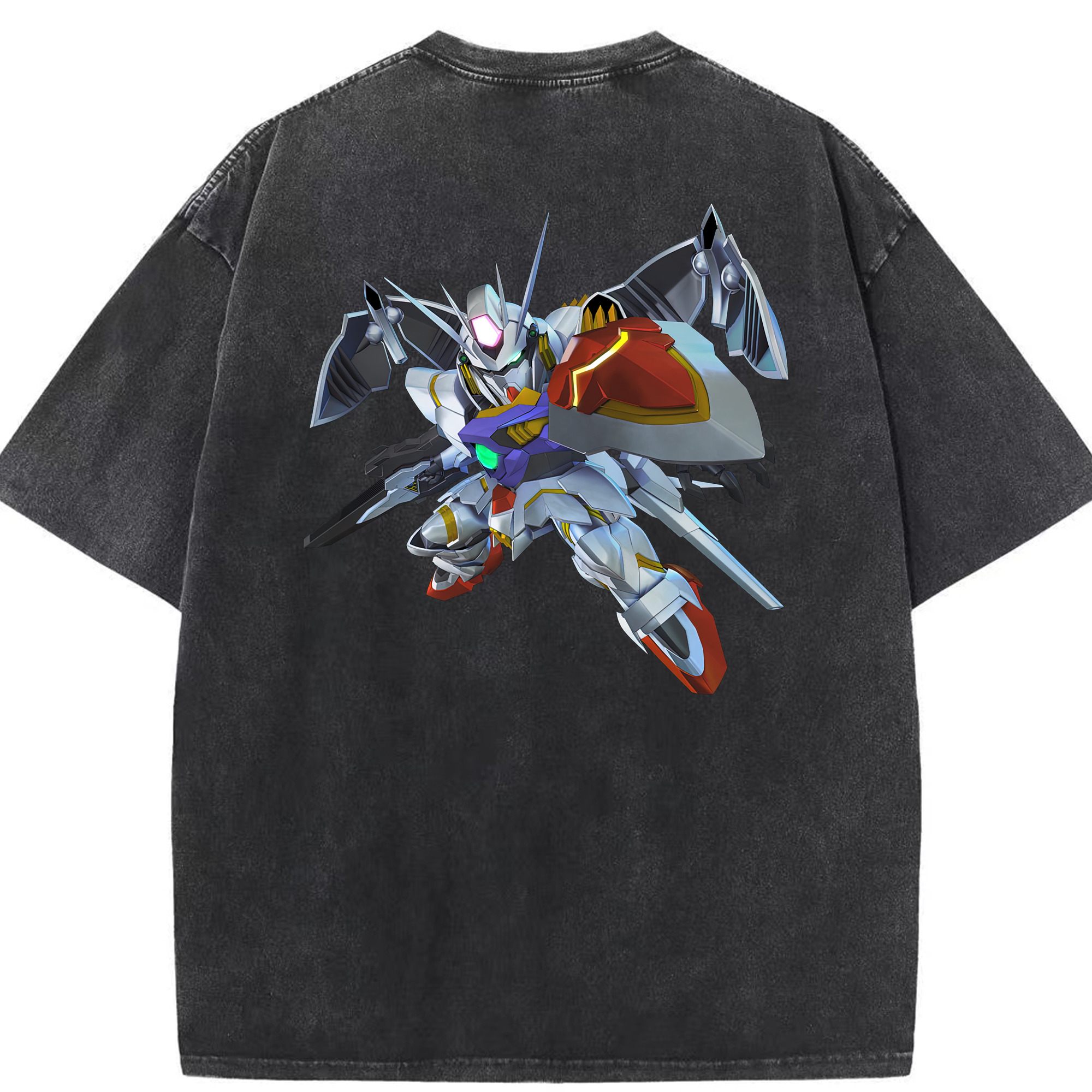 （画像用） 機動戦士ガンダム Mobile Suit Gundam 綿100% ヴィンテージ風 半袖Tシャツ（背面プリント）