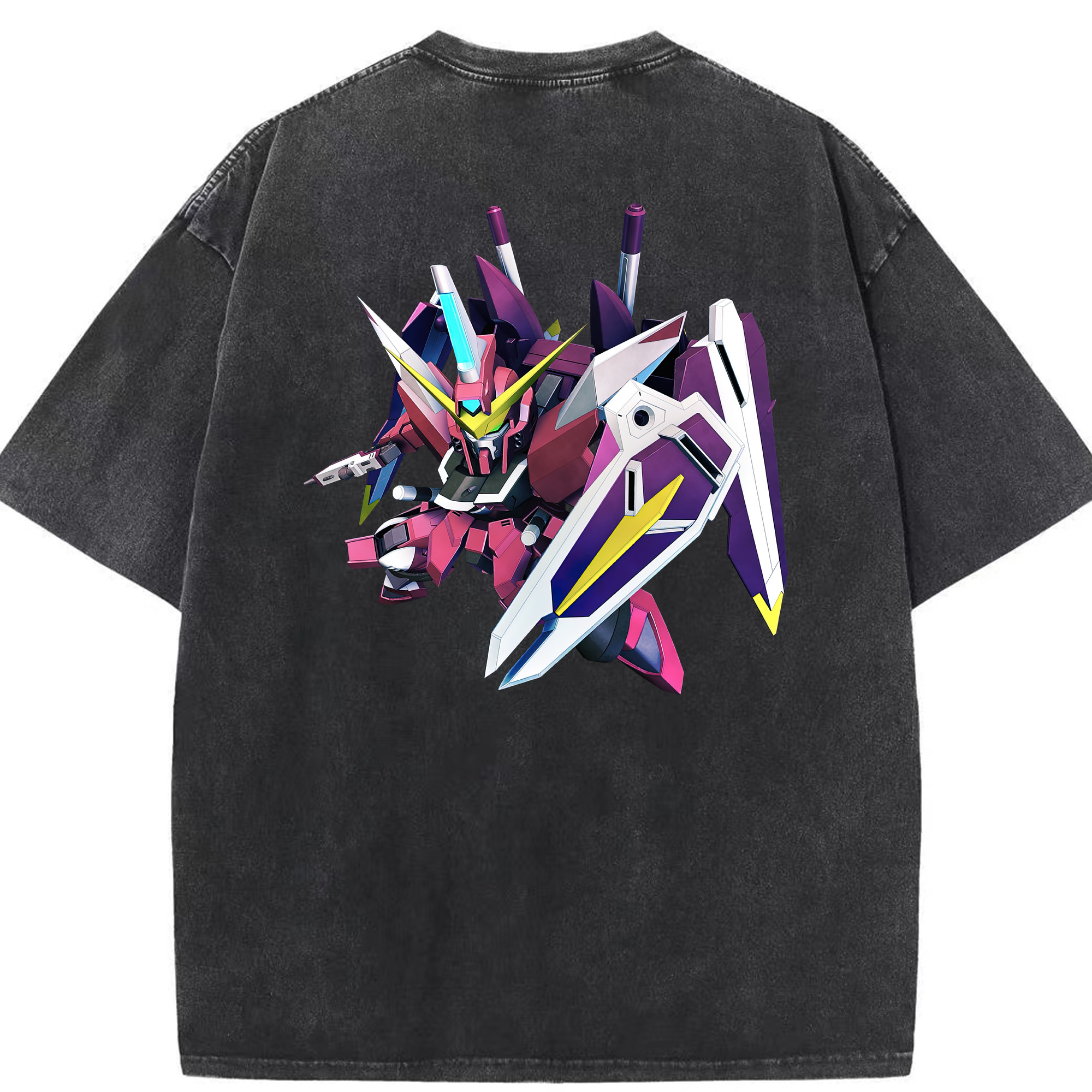 （画像用） 機動戦士ガンダム Mobile Suit Gundam 綿100% ヴィンテージ風 半袖Tシャツ（背面プリント）