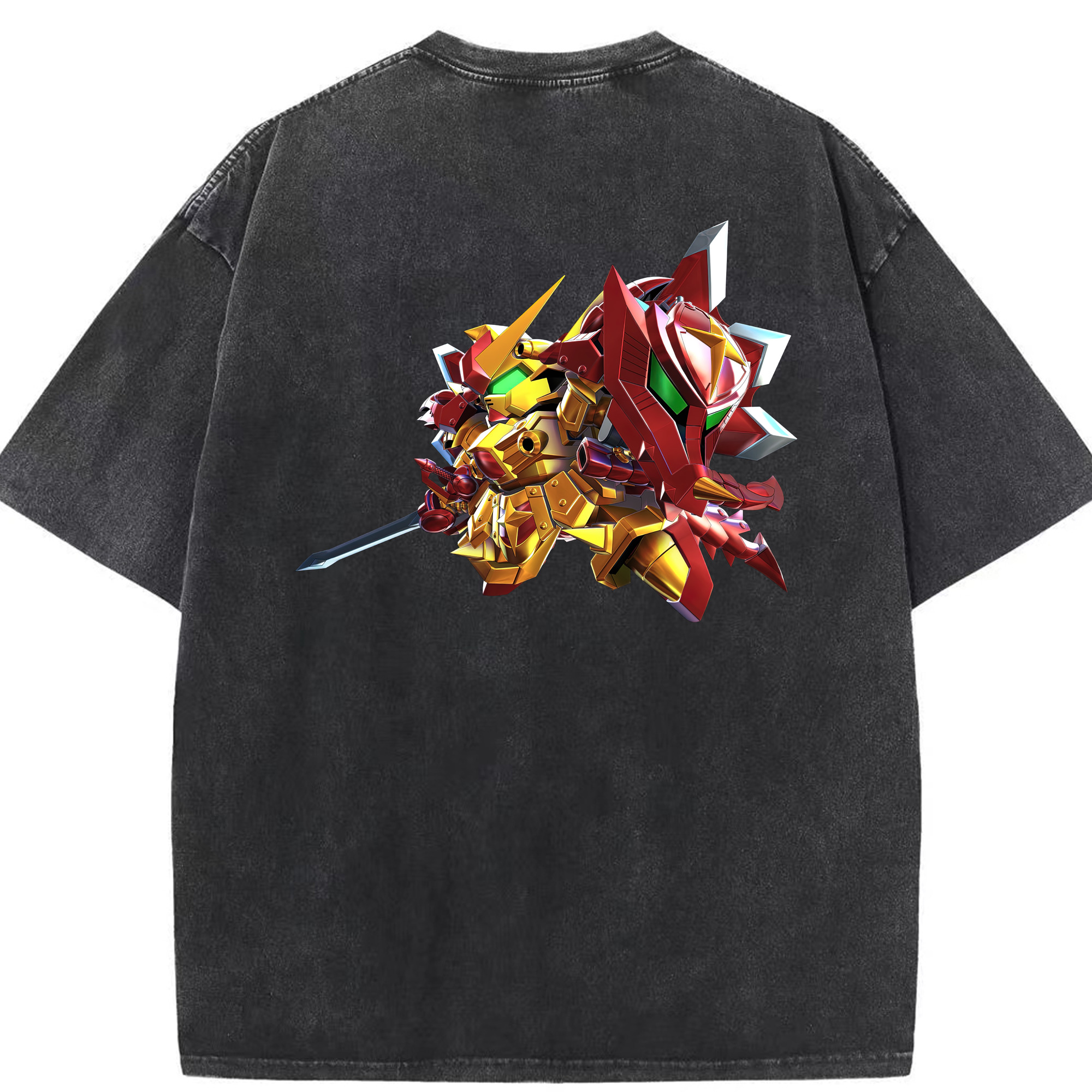 （画像用） 機動戦士ガンダム Mobile Suit Gundam 綿100% ヴィンテージ風 半袖Tシャツ（背面プリント）