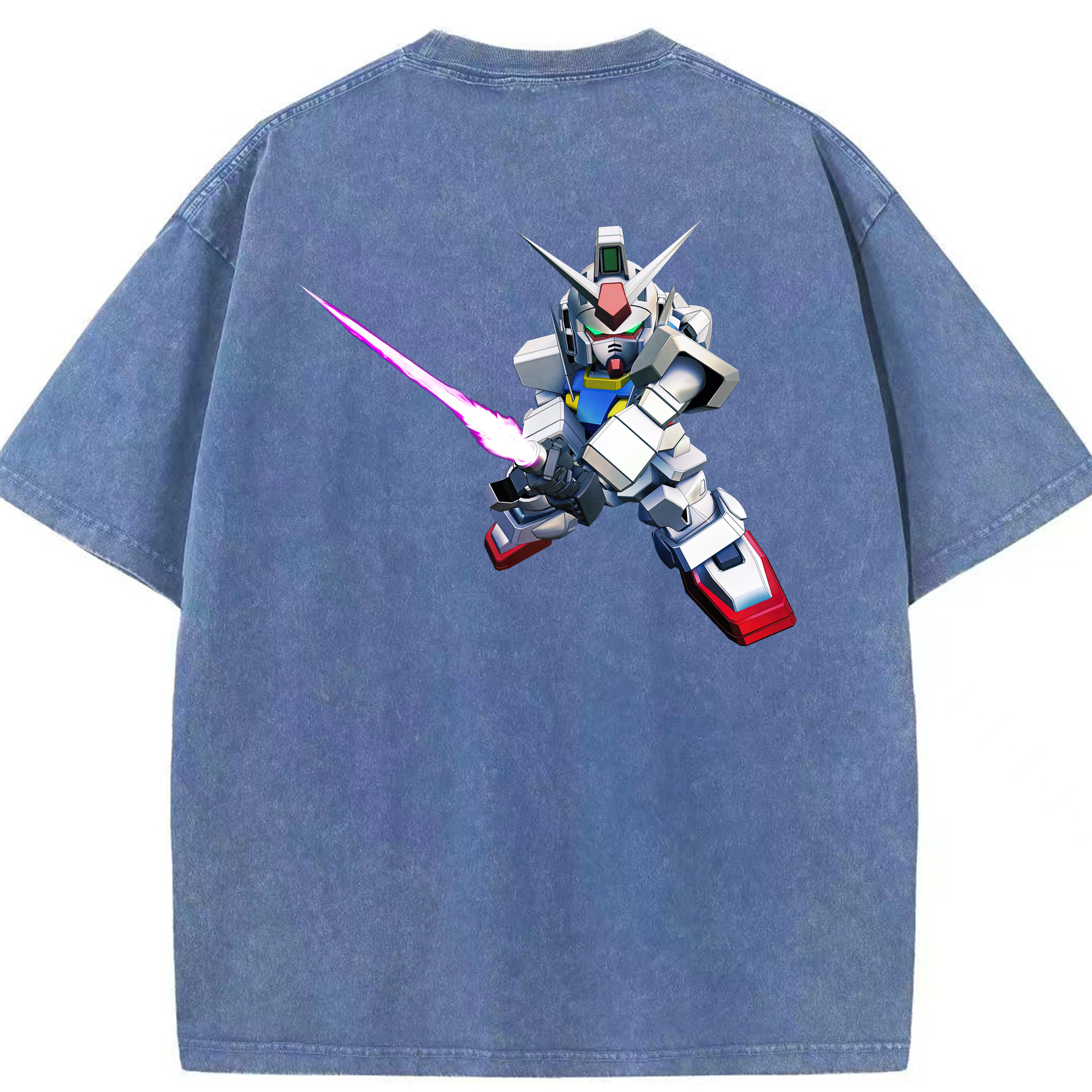 （画像用） 機動戦士ガンダム Mobile Suit Gundam 綿100% ヴィンテージ風 半袖Tシャツ（背面プリント）