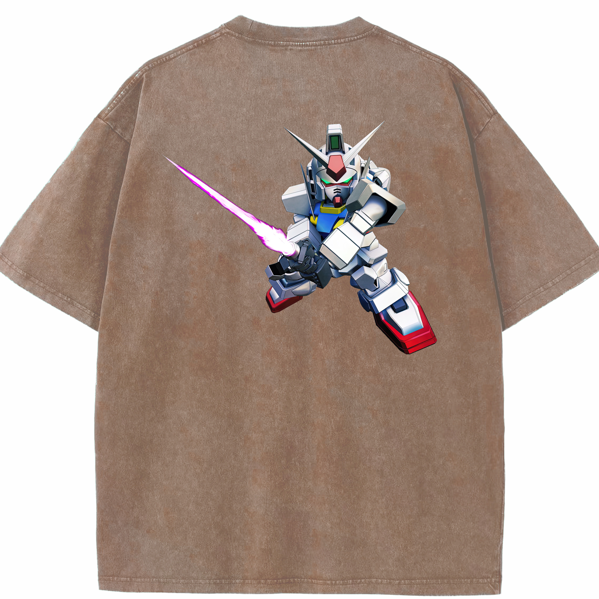 （画像用） 機動戦士ガンダム Mobile Suit Gundam 綿100% ヴィンテージ風 半袖Tシャツ（背面プリント）