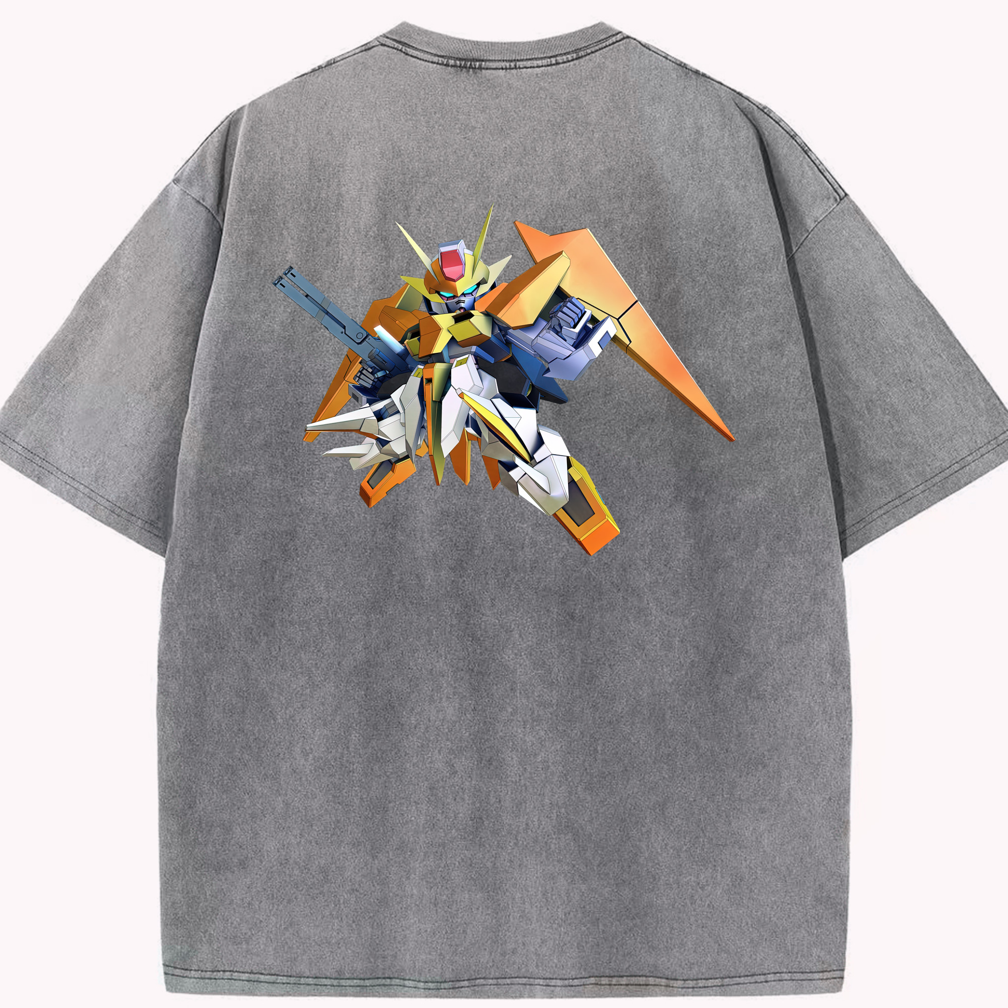（画像用） 機動戦士ガンダム Mobile Suit Gundam 綿100% ヴィンテージ風 半袖Tシャツ（背面プリント）