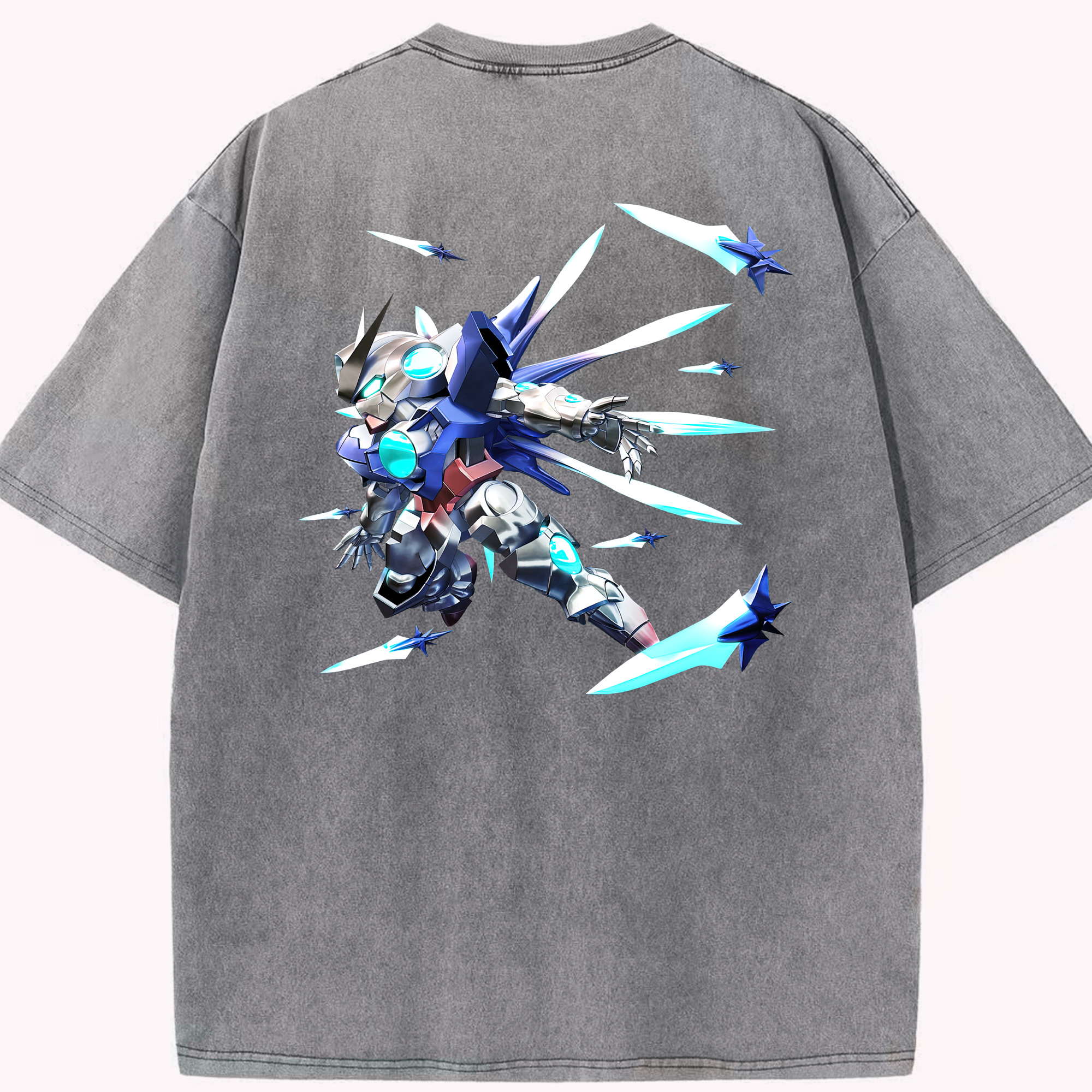 （画像用） 機動戦士ガンダム Mobile Suit Gundam 綿100% ヴィンテージ風 半袖Tシャツ（背面プリント）