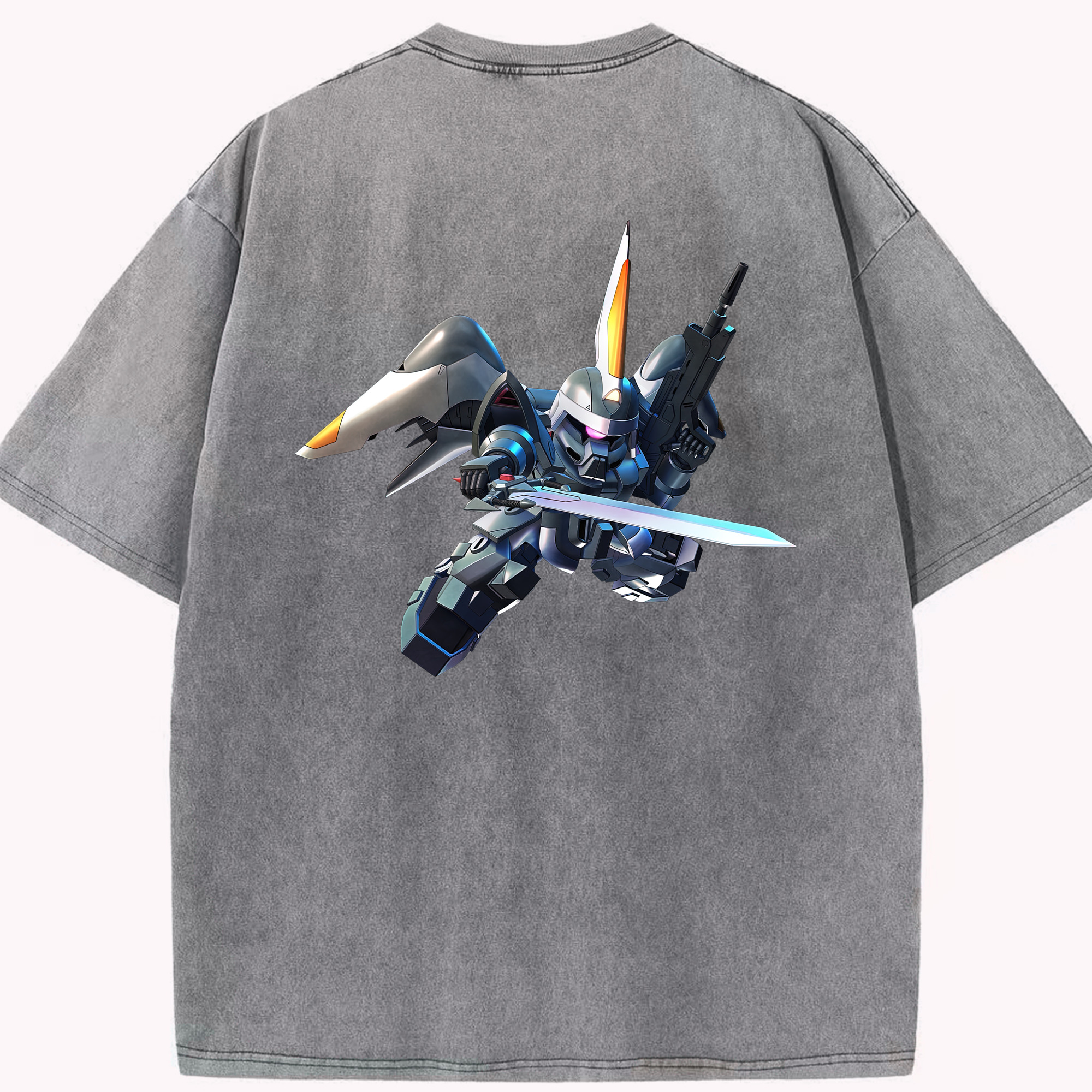 （画像用） 機動戦士ガンダム Mobile Suit Gundam 綿100% ヴィンテージ風 半袖Tシャツ（背面プリント）