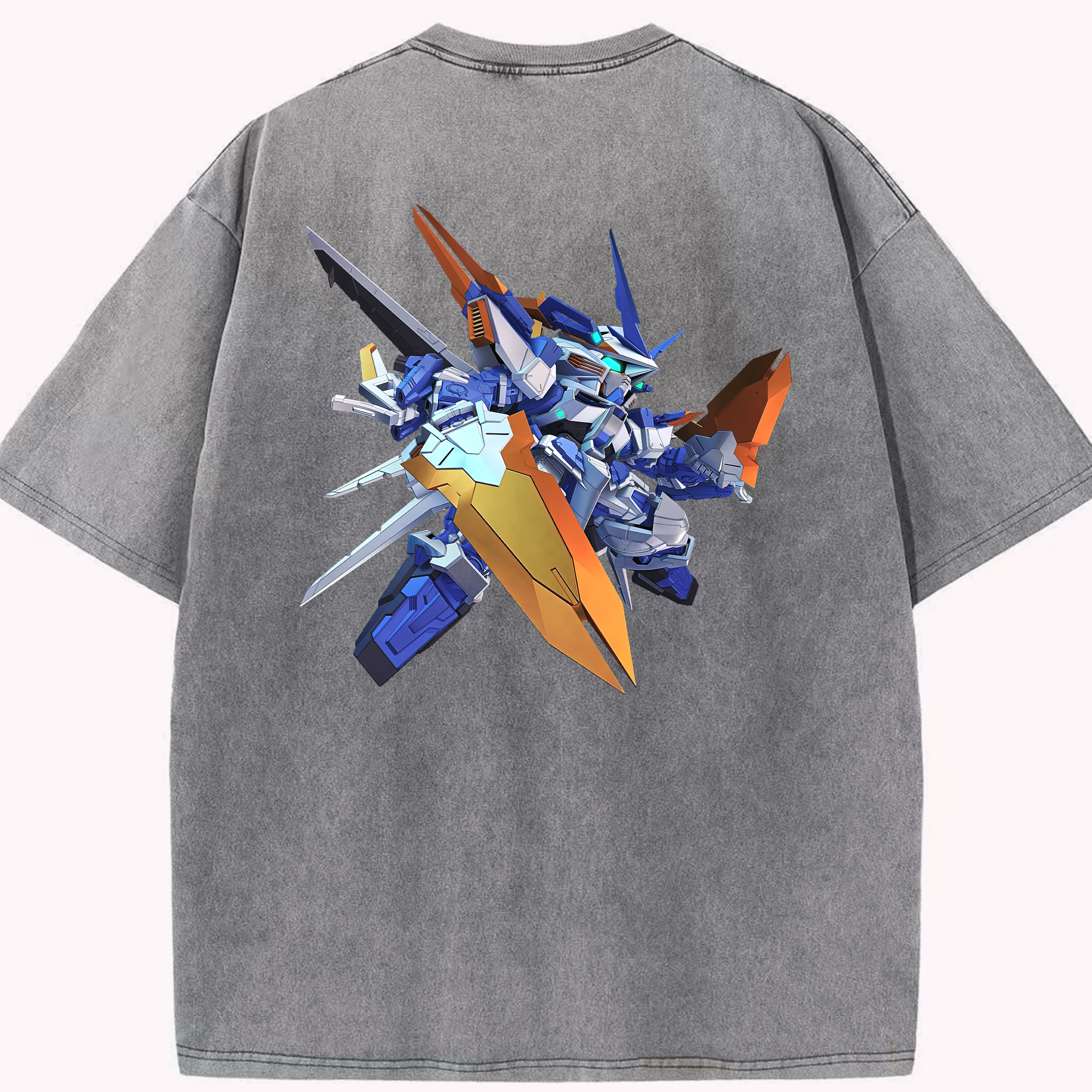 （画像用） 機動戦士ガンダム Mobile Suit Gundam 綿100% ヴィンテージ風 半袖Tシャツ（背面プリント）