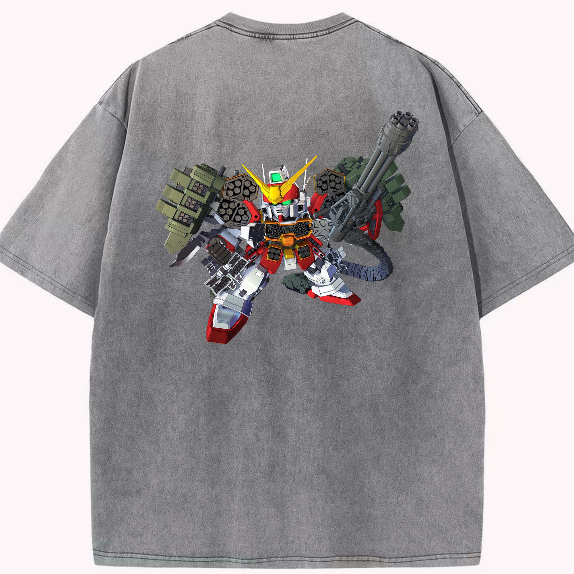 （画像用） 機動戦士ガンダム Mobile Suit Gundam 綿100% ヴィンテージ風 半袖Tシャツ（背面プリント）