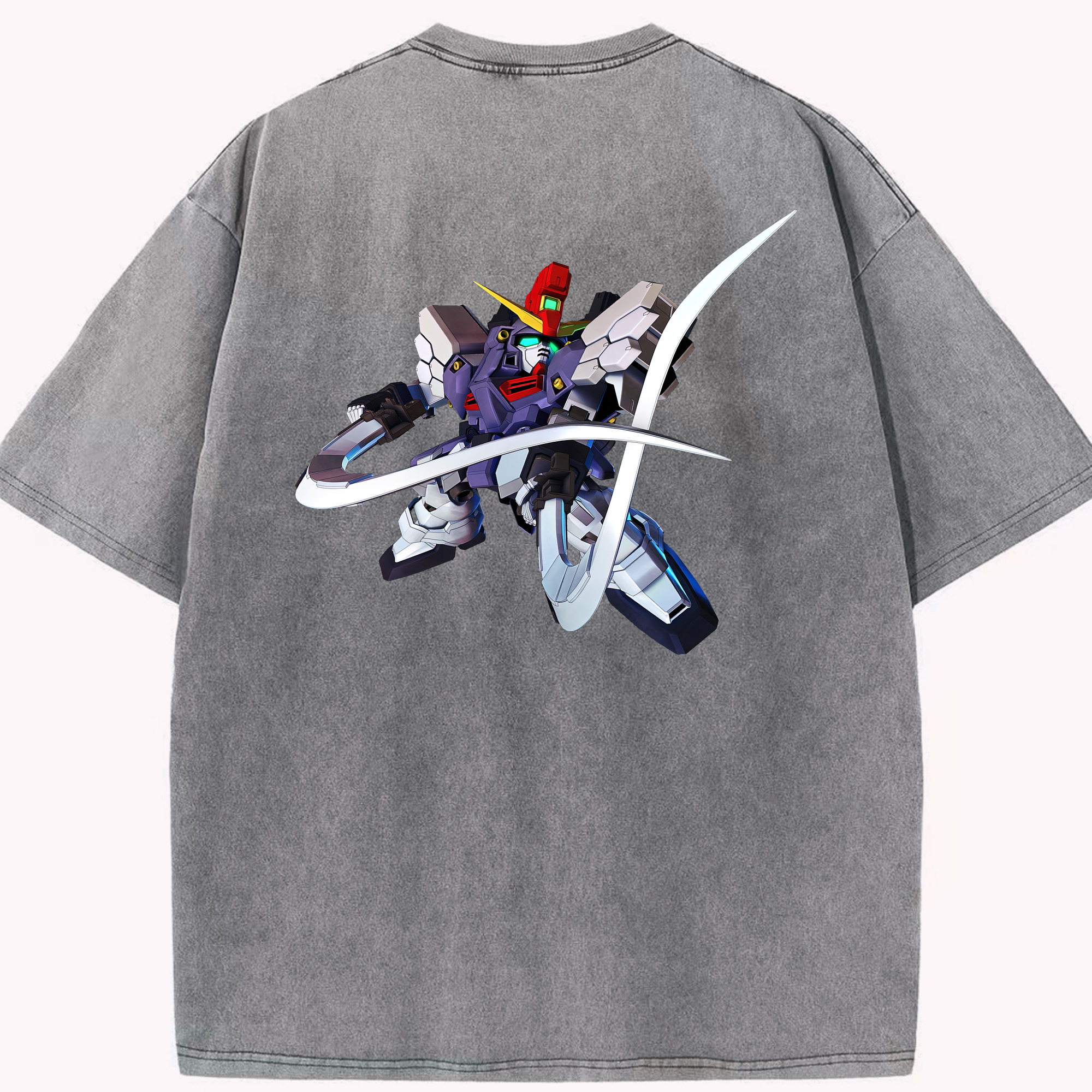 （画像用） 機動戦士ガンダム Mobile Suit Gundam 綿100% ヴィンテージ風 半袖Tシャツ（背面プリント）