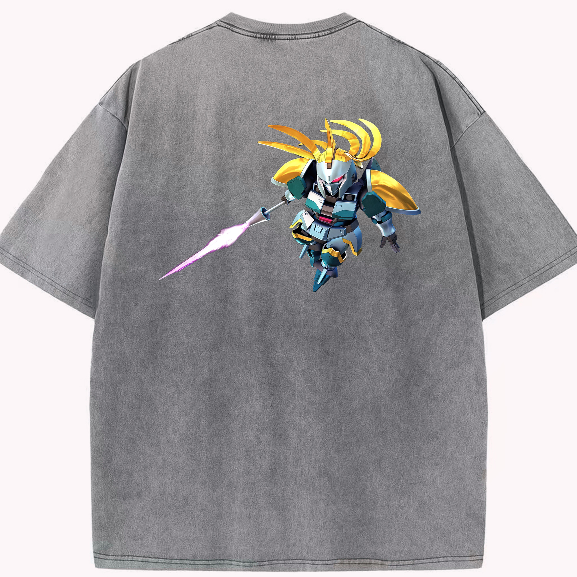 （画像用） 機動戦士ガンダム Mobile Suit Gundam 綿100% ヴィンテージ風 半袖Tシャツ（背面プリント）