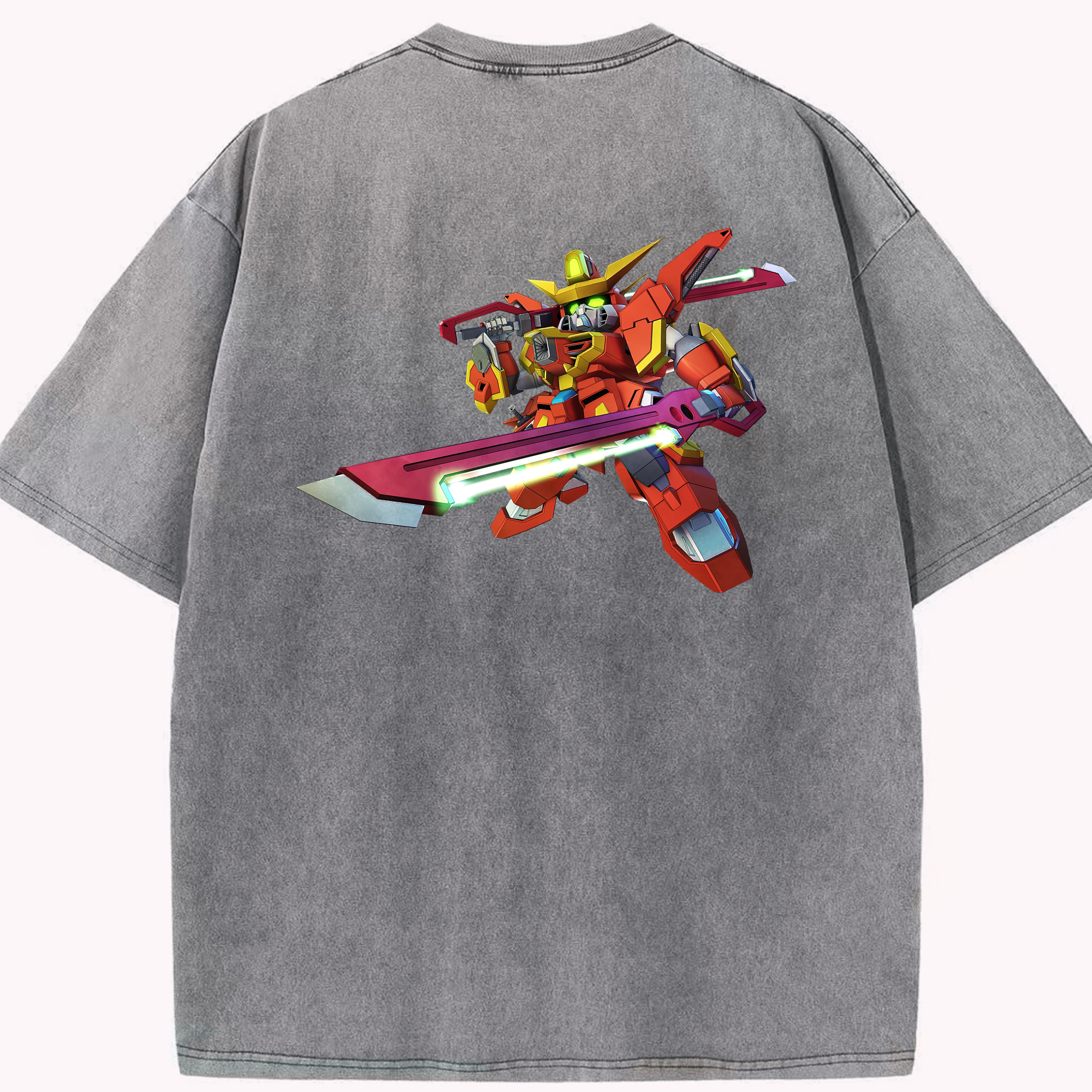 （画像用） 機動戦士ガンダム Mobile Suit Gundam 綿100% ヴィンテージ風 半袖Tシャツ（背面プリント）