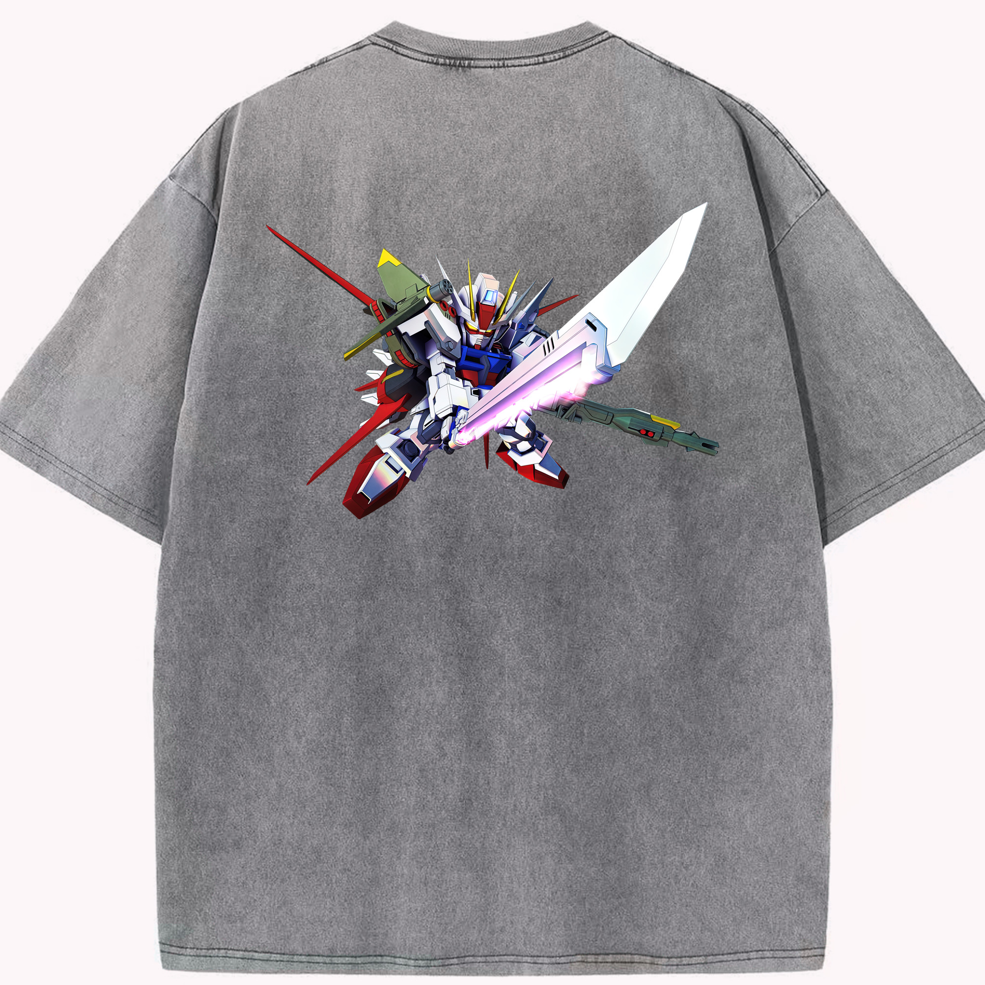 （画像用） 機動戦士ガンダム Mobile Suit Gundam 綿100% ヴィンテージ風 半袖Tシャツ（背面プリント）