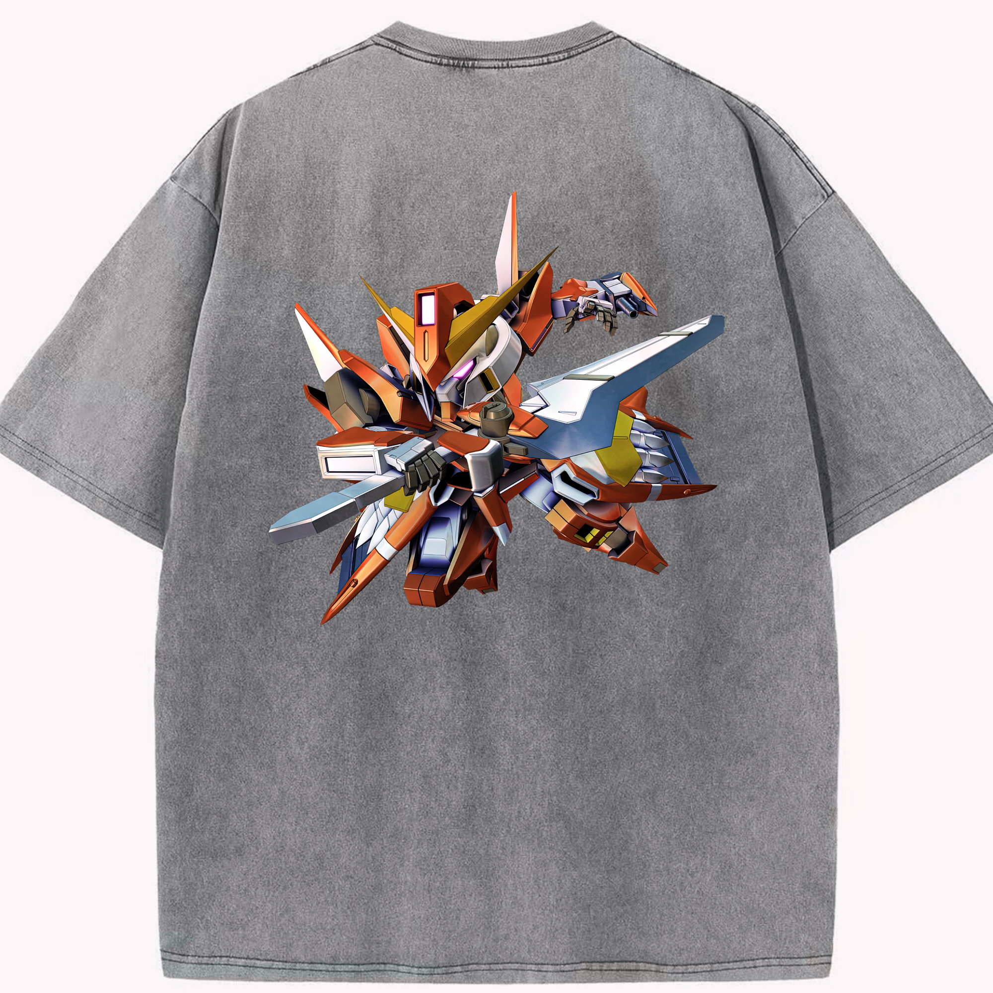 （画像用） 機動戦士ガンダム Mobile Suit Gundam 綿100% ヴィンテージ風 半袖Tシャツ（背面プリント）