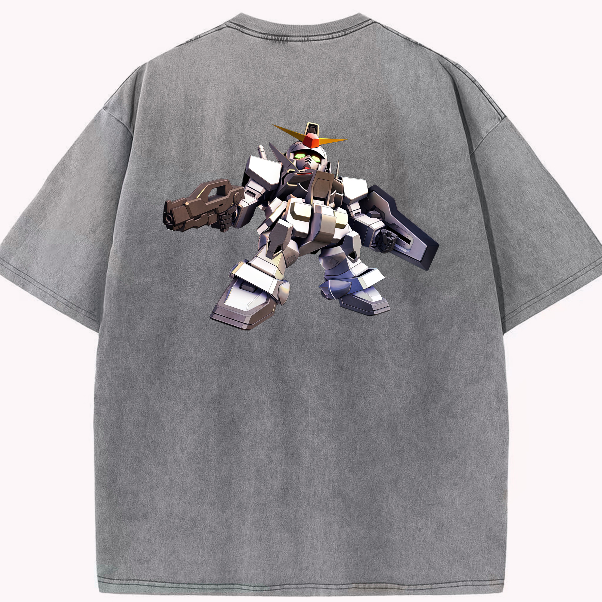 （画像用） 機動戦士ガンダム Mobile Suit Gundam 綿100% ヴィンテージ風 半袖Tシャツ（背面プリント）