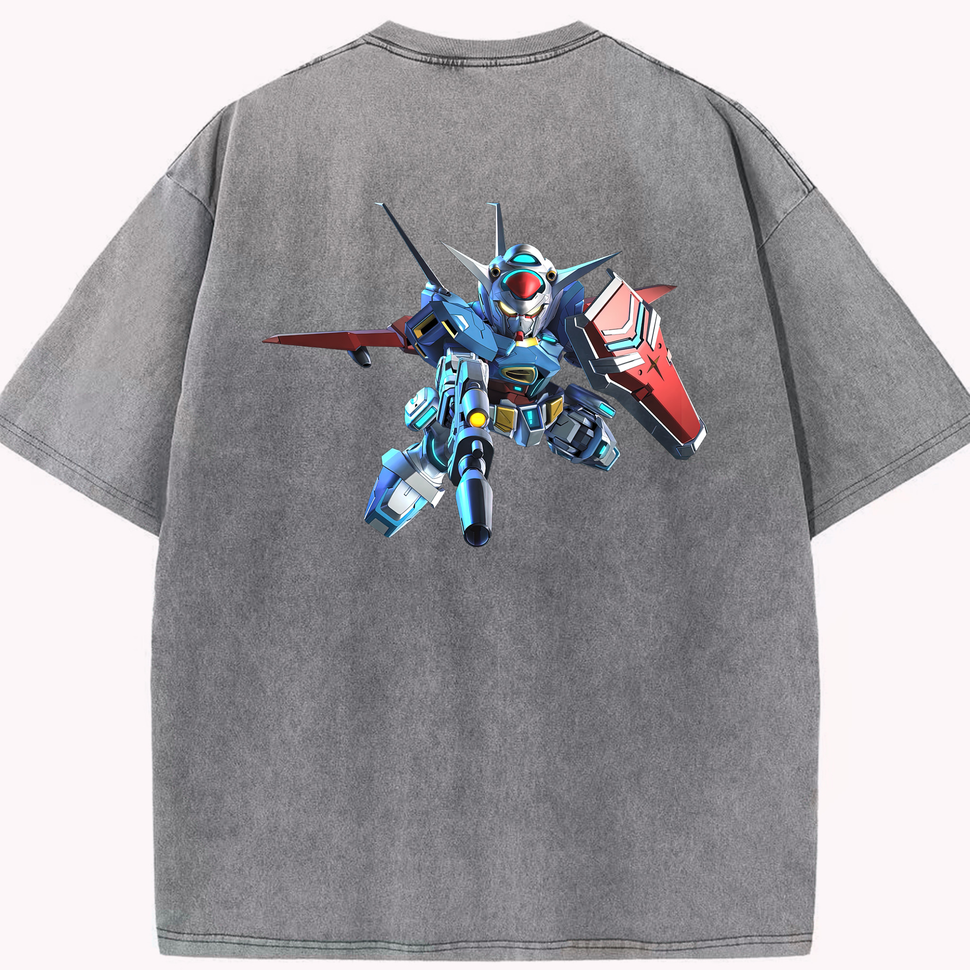 （画像用） 機動戦士ガンダム Mobile Suit Gundam 綿100% ヴィンテージ風 半袖Tシャツ（背面プリント）