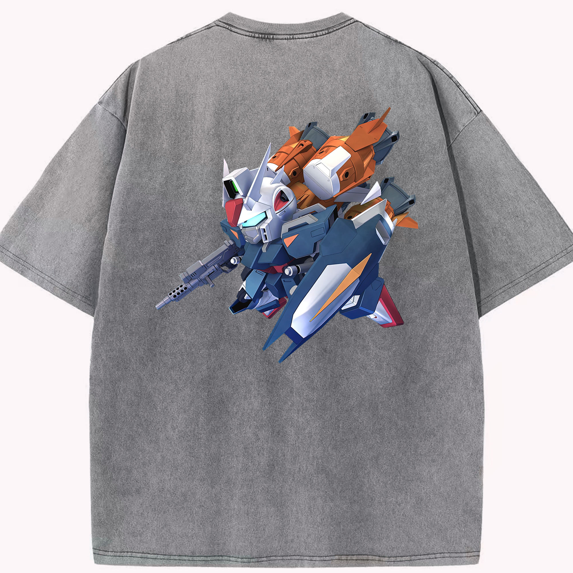 （画像用） 機動戦士ガンダム Mobile Suit Gundam 綿100% ヴィンテージ風 半袖Tシャツ（背面プリント）