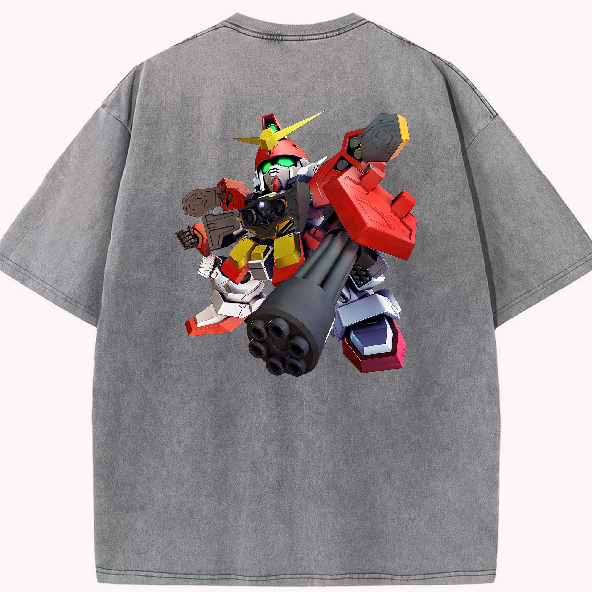 （画像用） 機動戦士ガンダム Mobile Suit Gundam 綿100% ヴィンテージ風 半袖Tシャツ（背面プリント）
