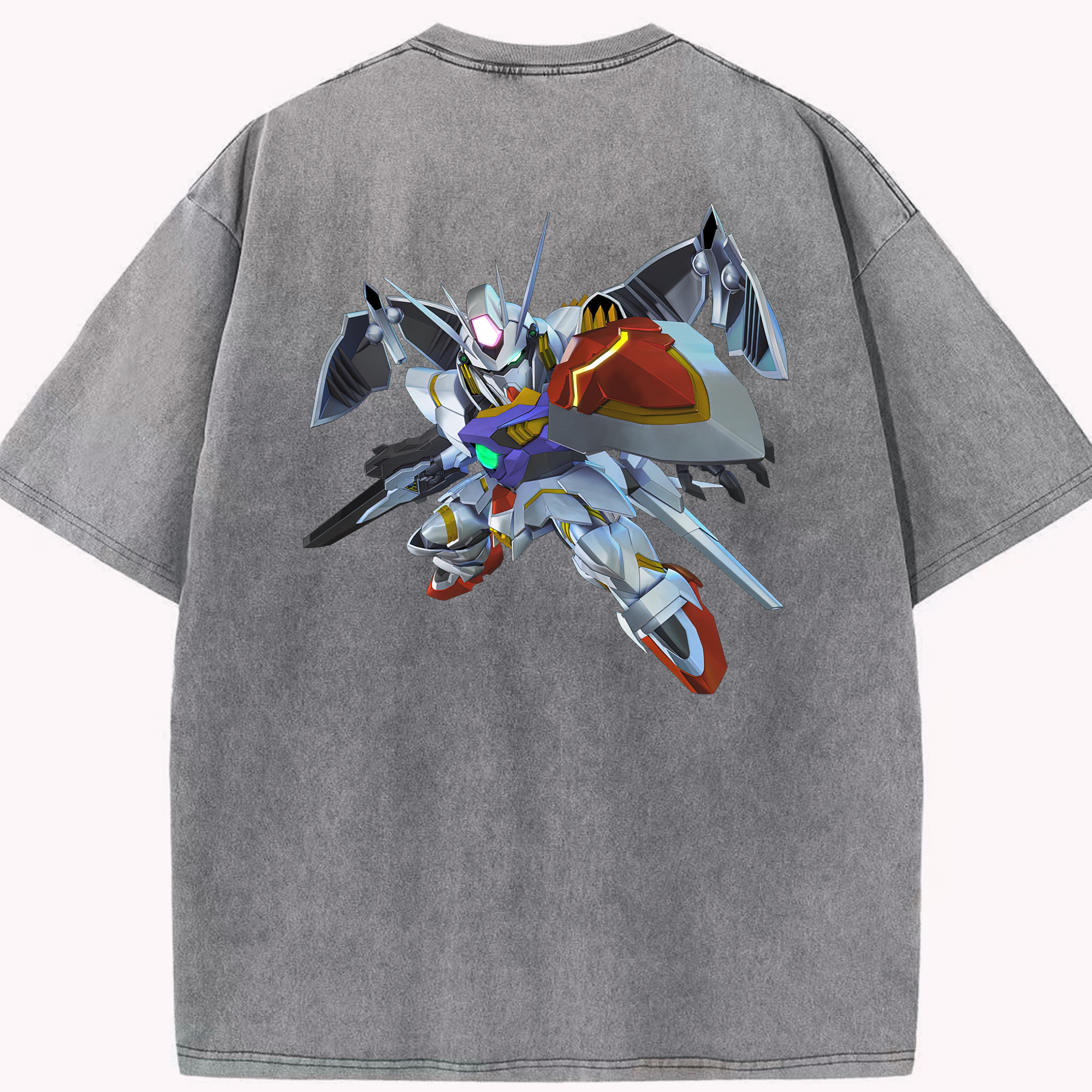 （画像用） 機動戦士ガンダム Mobile Suit Gundam 綿100% ヴィンテージ風 半袖Tシャツ（背面プリント）