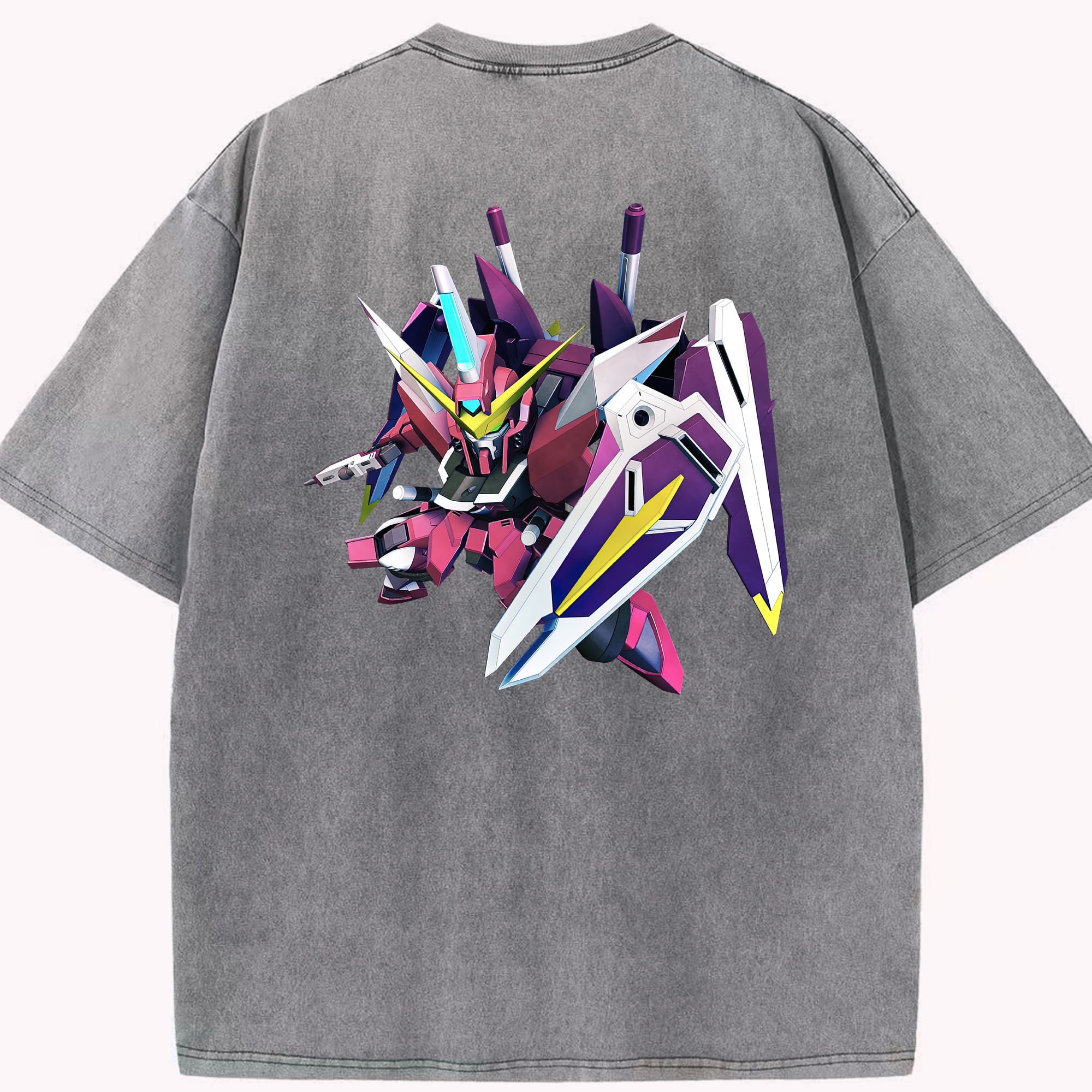 （画像用） 機動戦士ガンダム Mobile Suit Gundam 綿100% ヴィンテージ風 半袖Tシャツ（背面プリント）