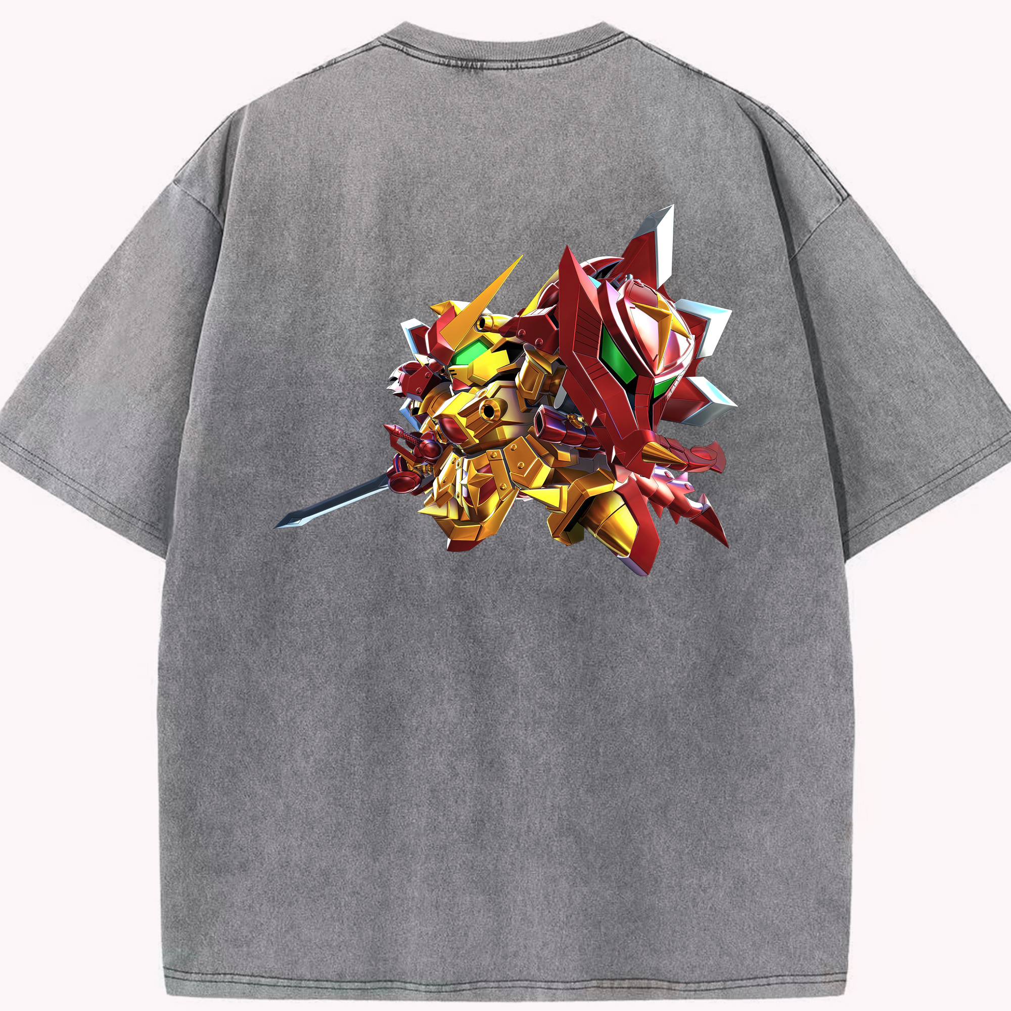 （画像用） 機動戦士ガンダム Mobile Suit Gundam 綿100% ヴィンテージ風 半袖Tシャツ（背面プリント）