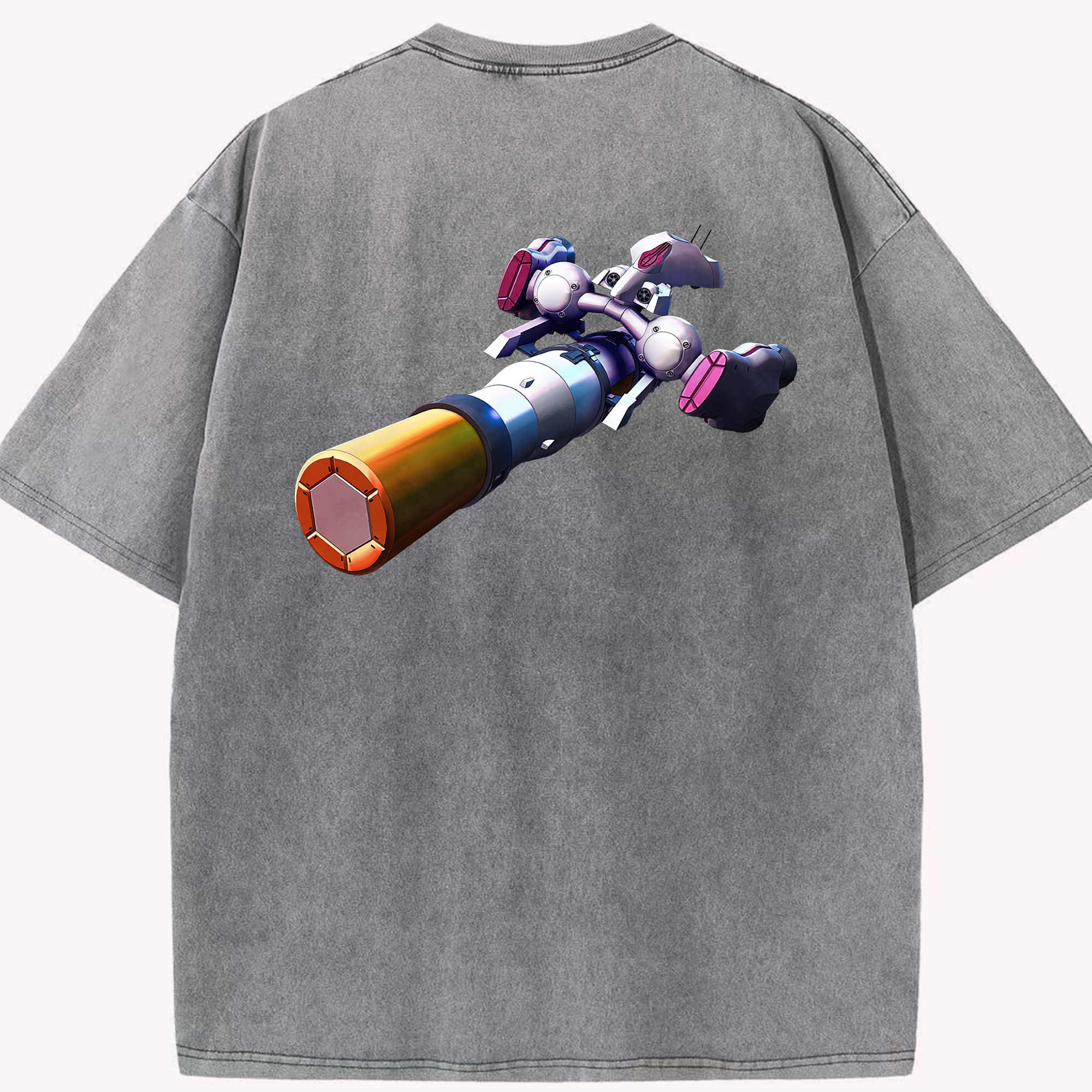 （画像用） 機動戦士ガンダム Mobile Suit Gundam 綿100% ヴィンテージ風 半袖Tシャツ（背面プリント）