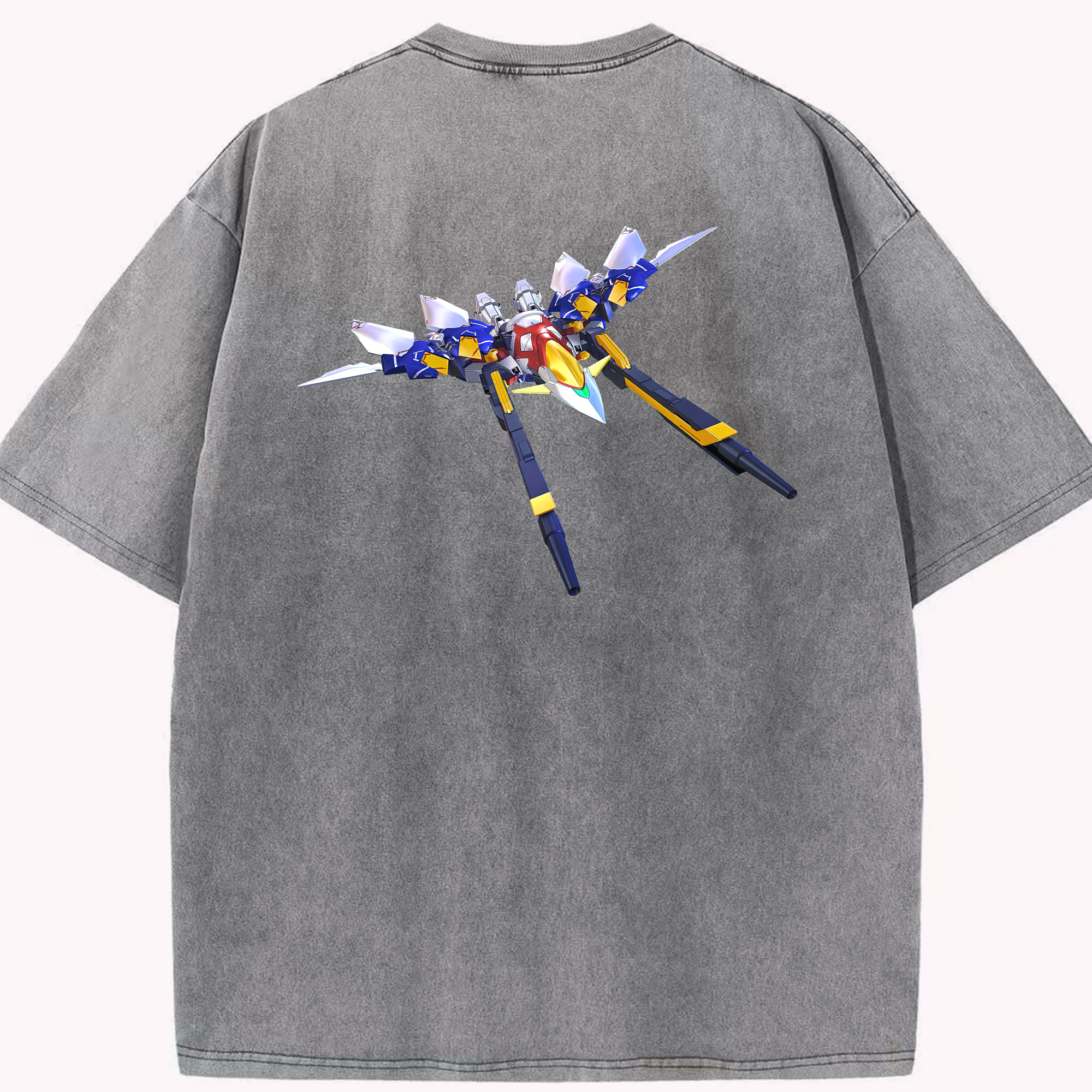 （画像用） 機動戦士ガンダム Mobile Suit Gundam 綿100% ヴィンテージ風 半袖Tシャツ（背面プリント）