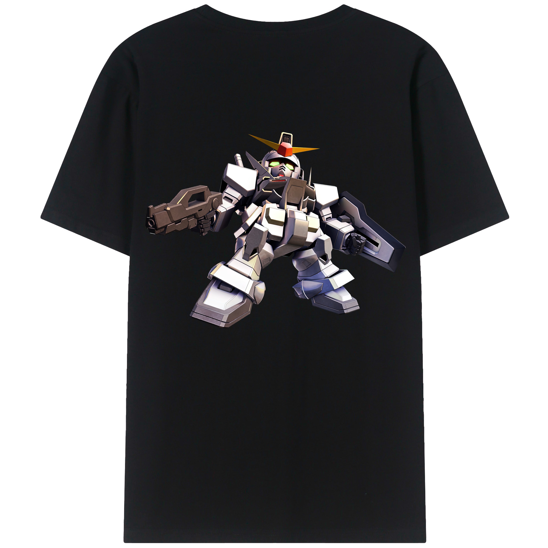 （画像用） 機動戦士ガンダム Mobile Suit Gundam 綿100％ メンズ半袖Tシャツ（バックプリント） 通気性