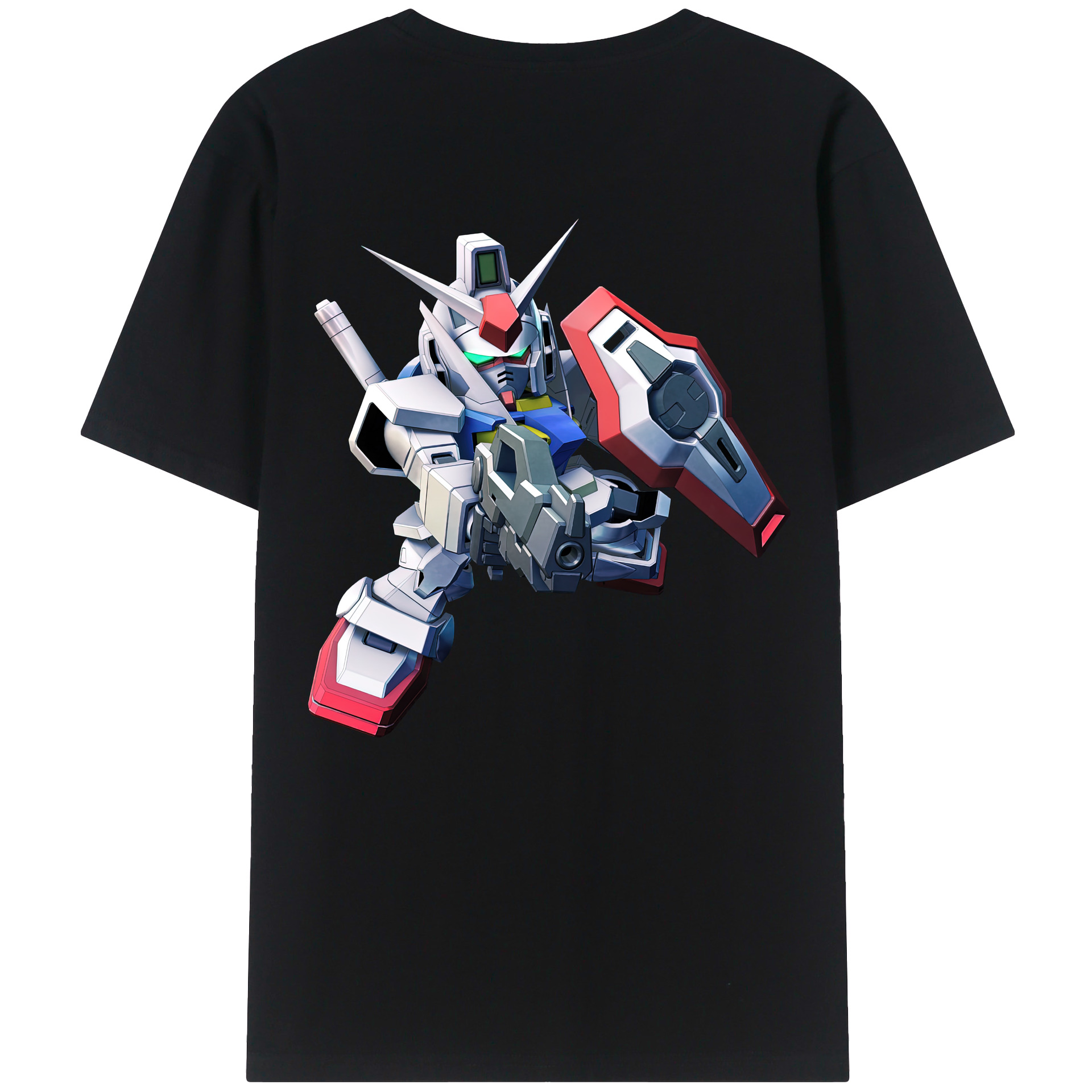 （画像用） 機動戦士ガンダム Mobile Suit Gundam 綿100％ メンズ半袖Tシャツ（バックプリント） 通気性